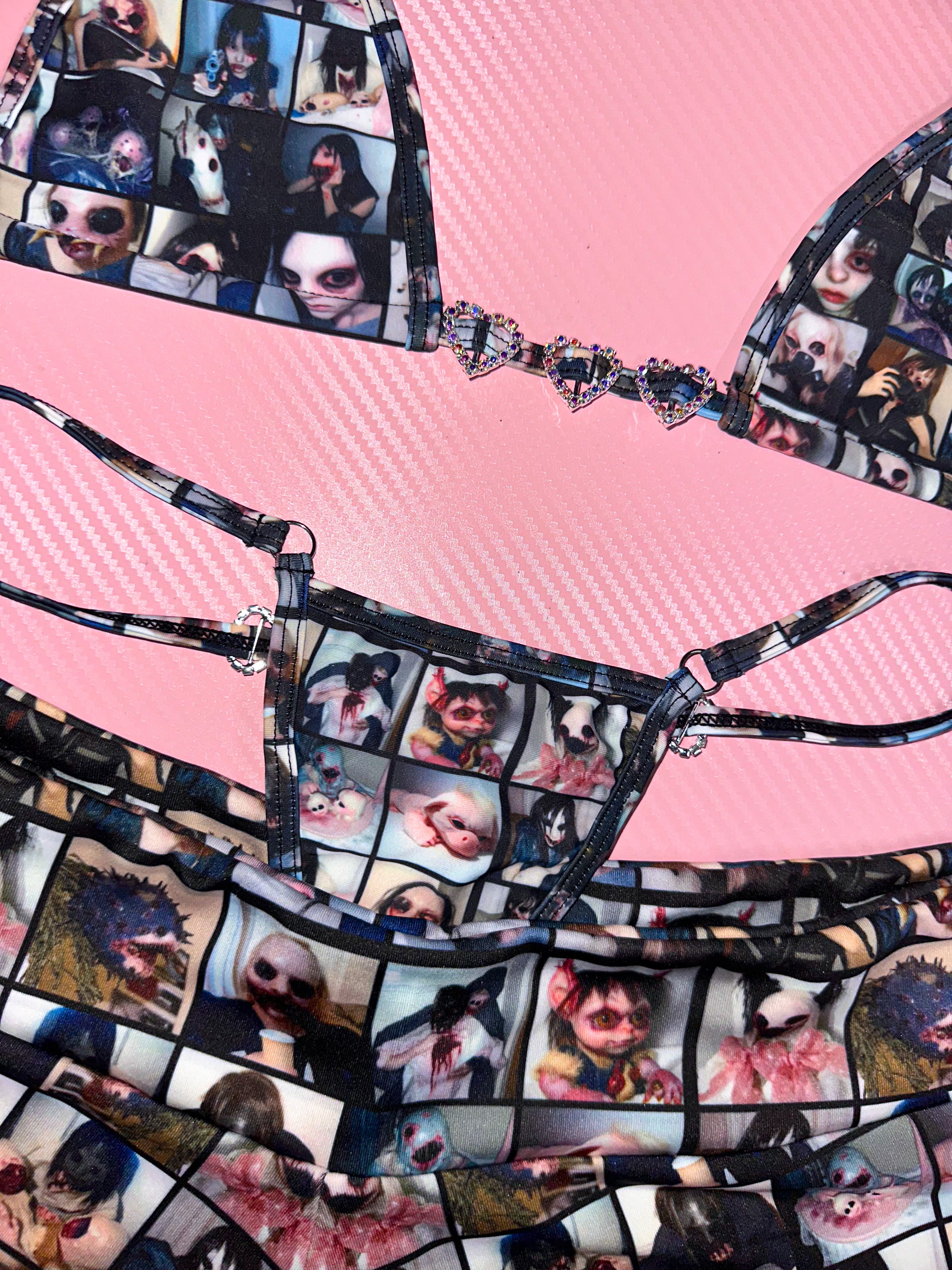 Brain rot bikini low rise short set