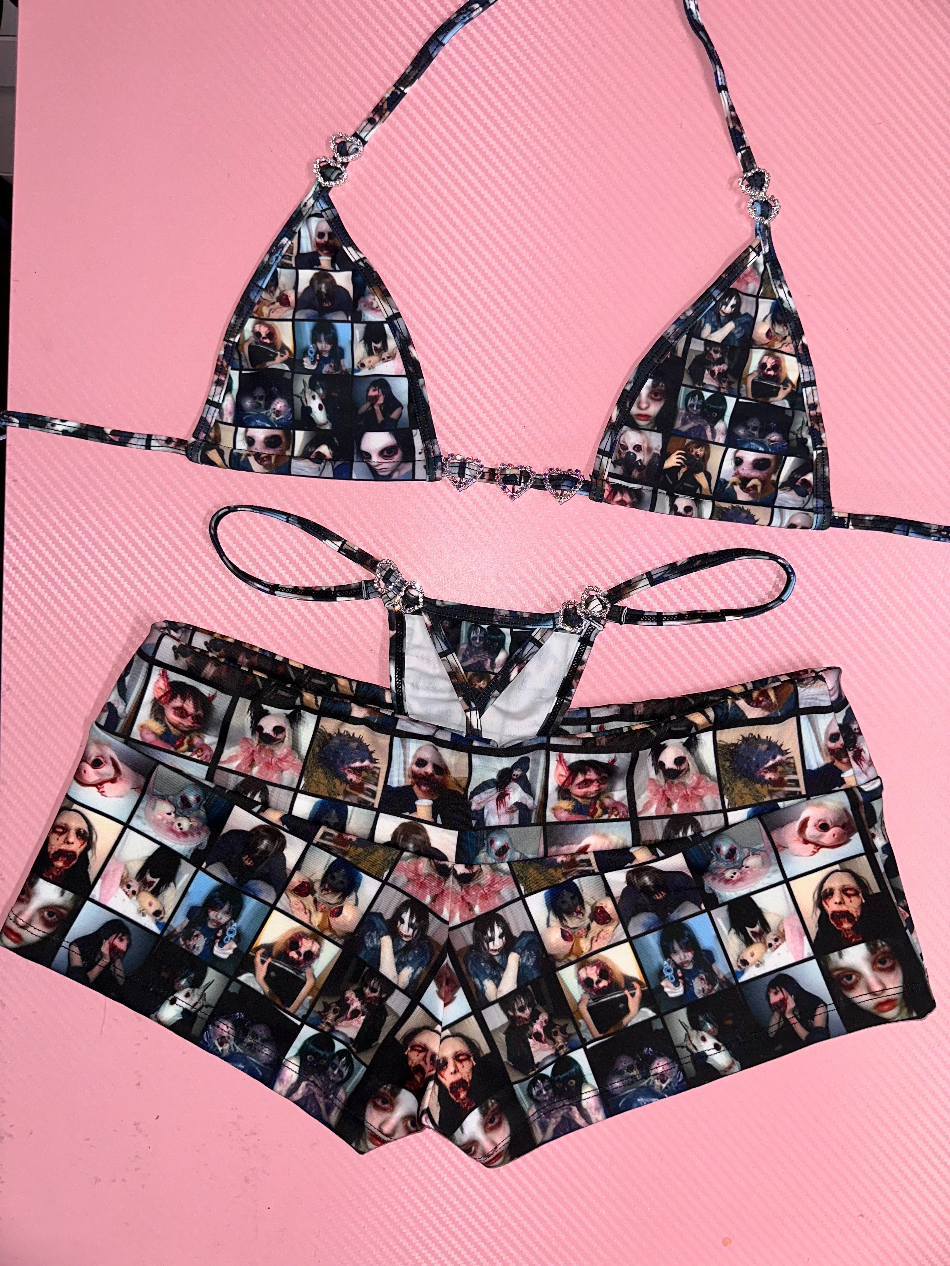 Brain rot bikini low rise short set