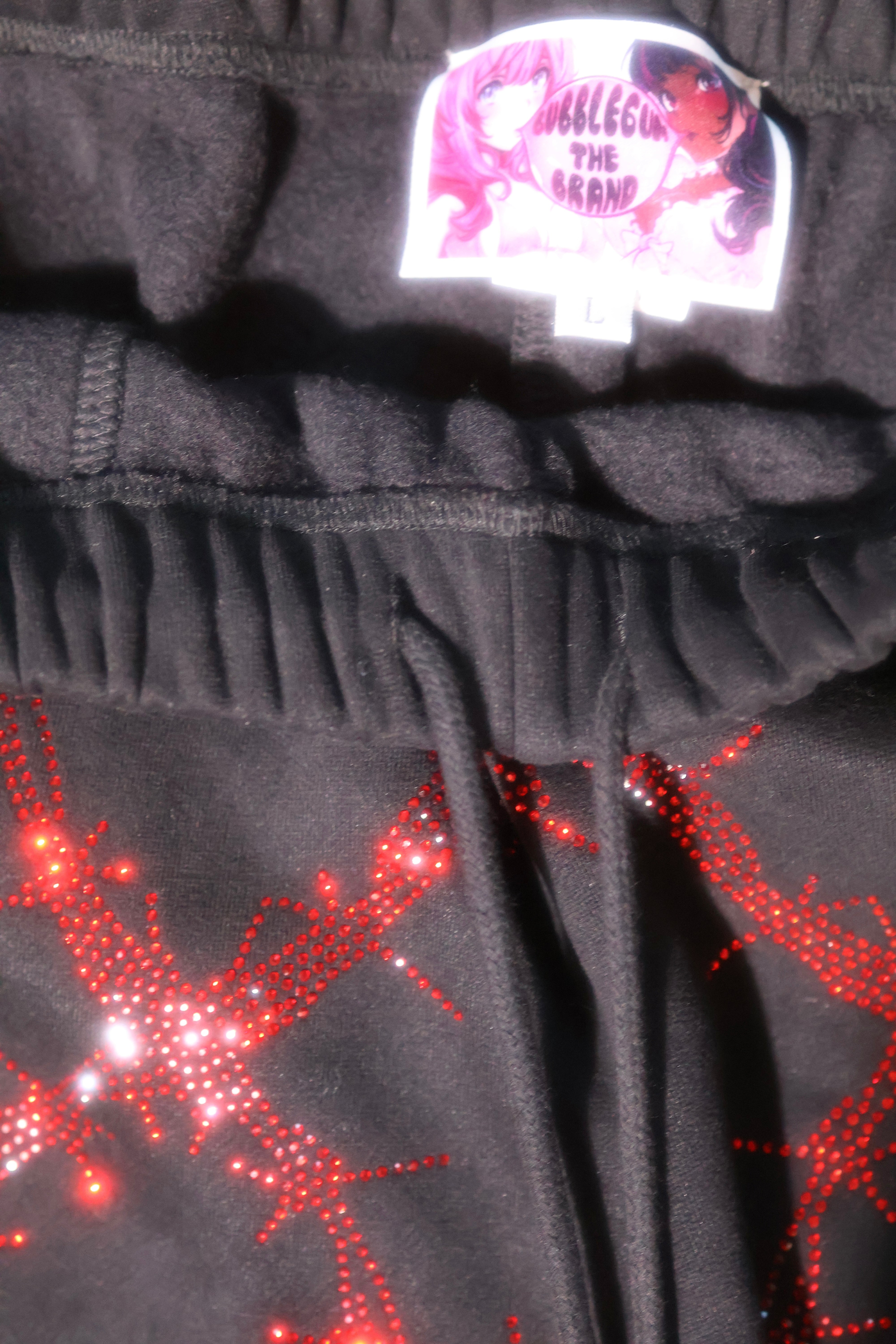 Barbed wire fence rhinestone sweatpants
