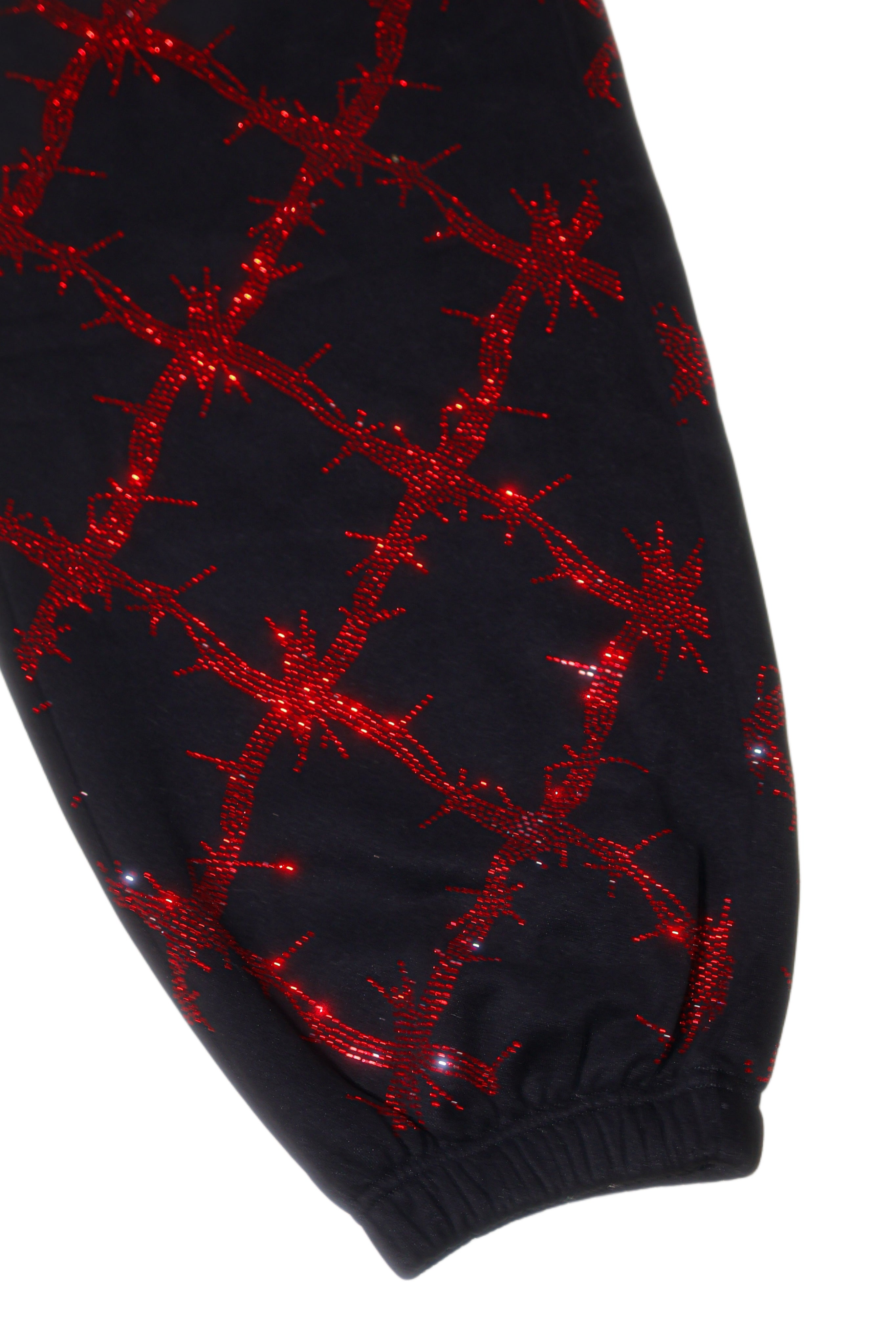 Barbed wire fence rhinestone sweatpants