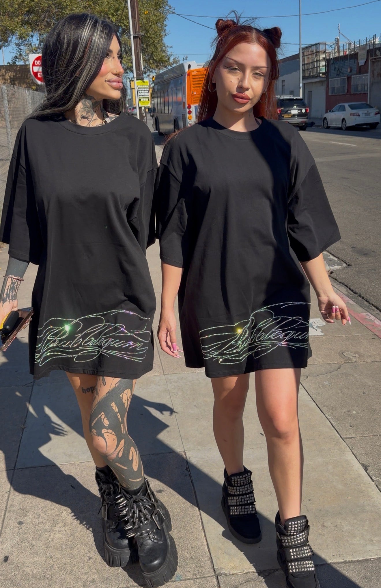 Boyfriend tall tee rhinestone fairy wings