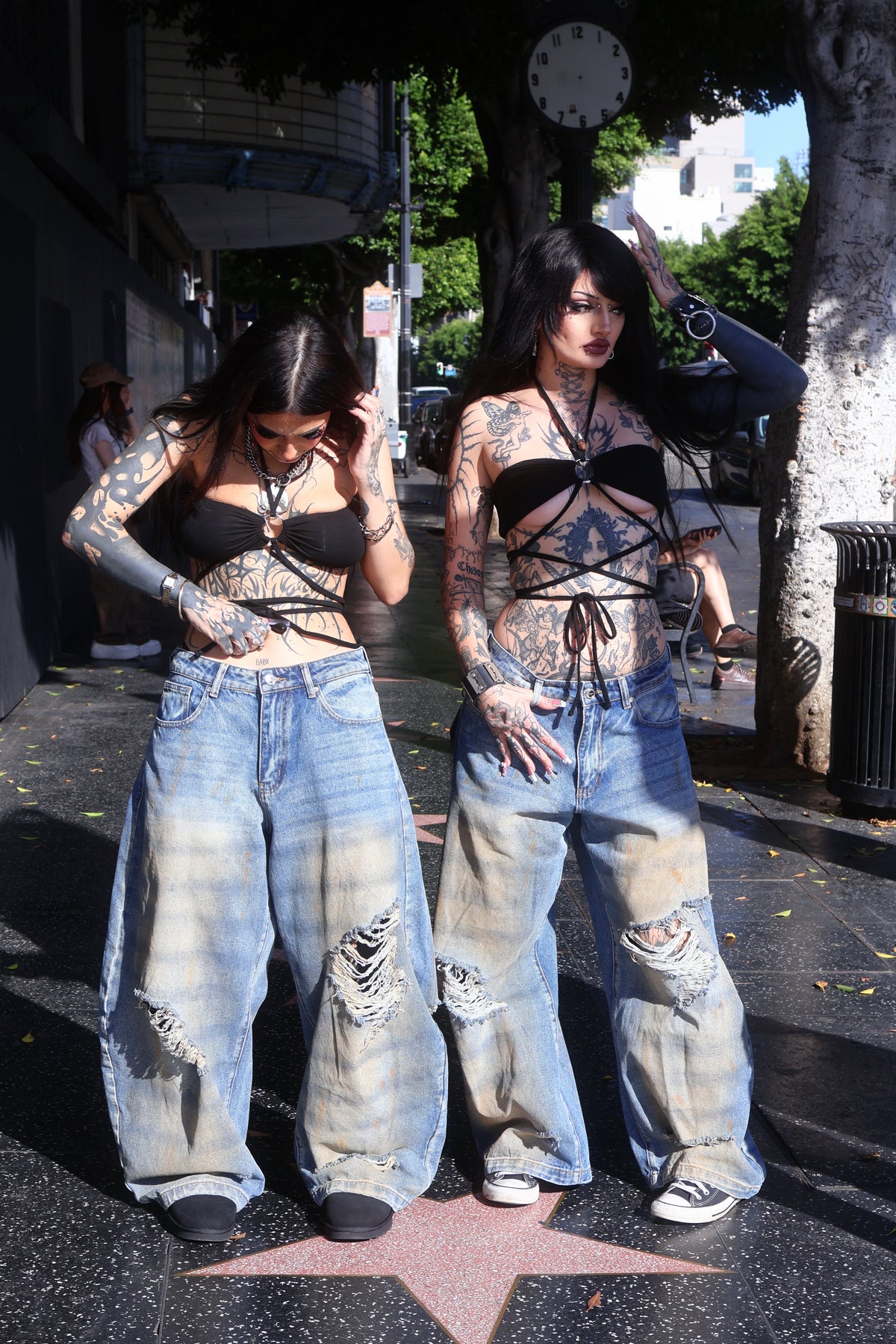 Cherry bottom jeans baggy distressed denim — additional product photo 8 of 27