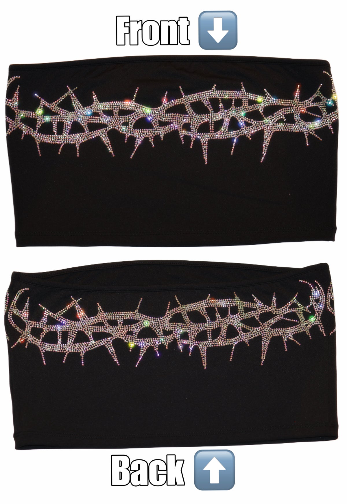 Crown of thorns rhinestone tube top