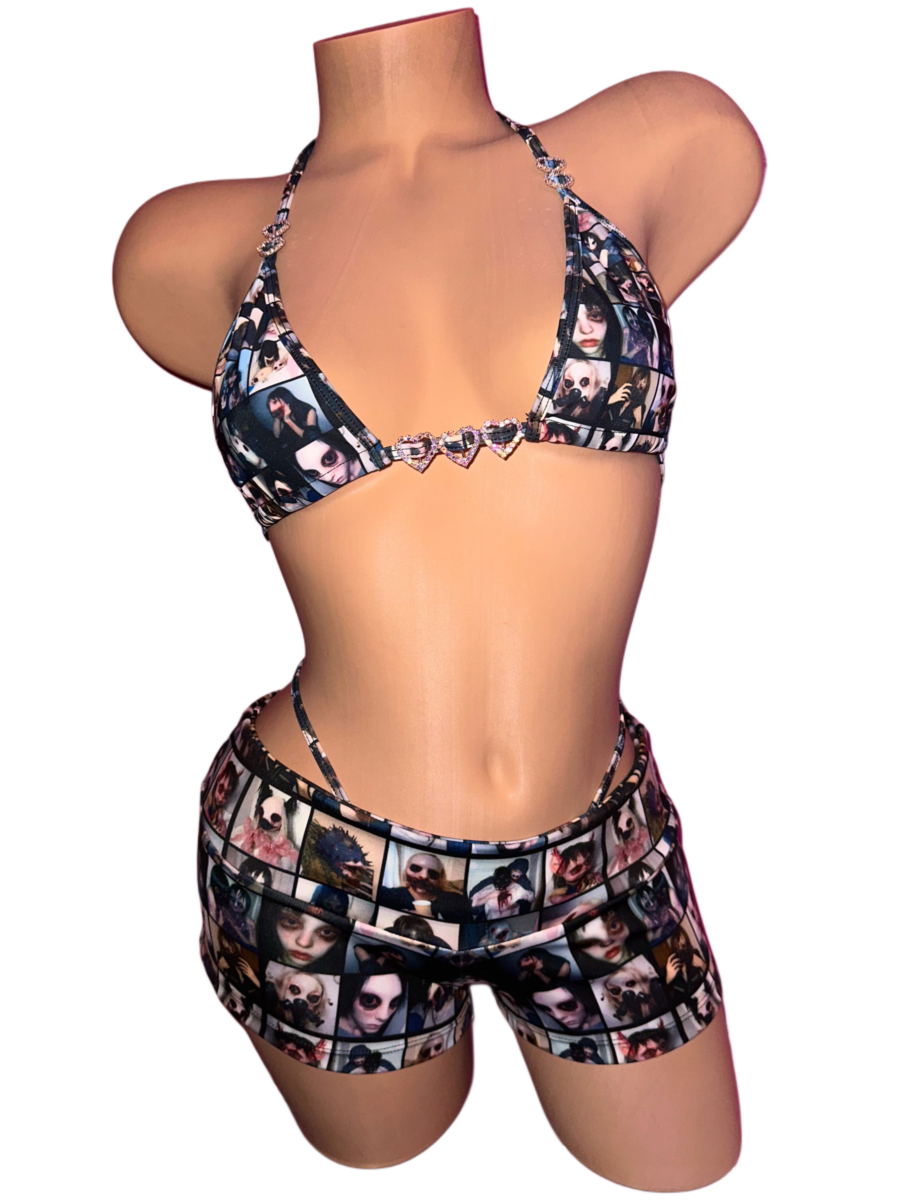 Brain rot bikini low rise short set