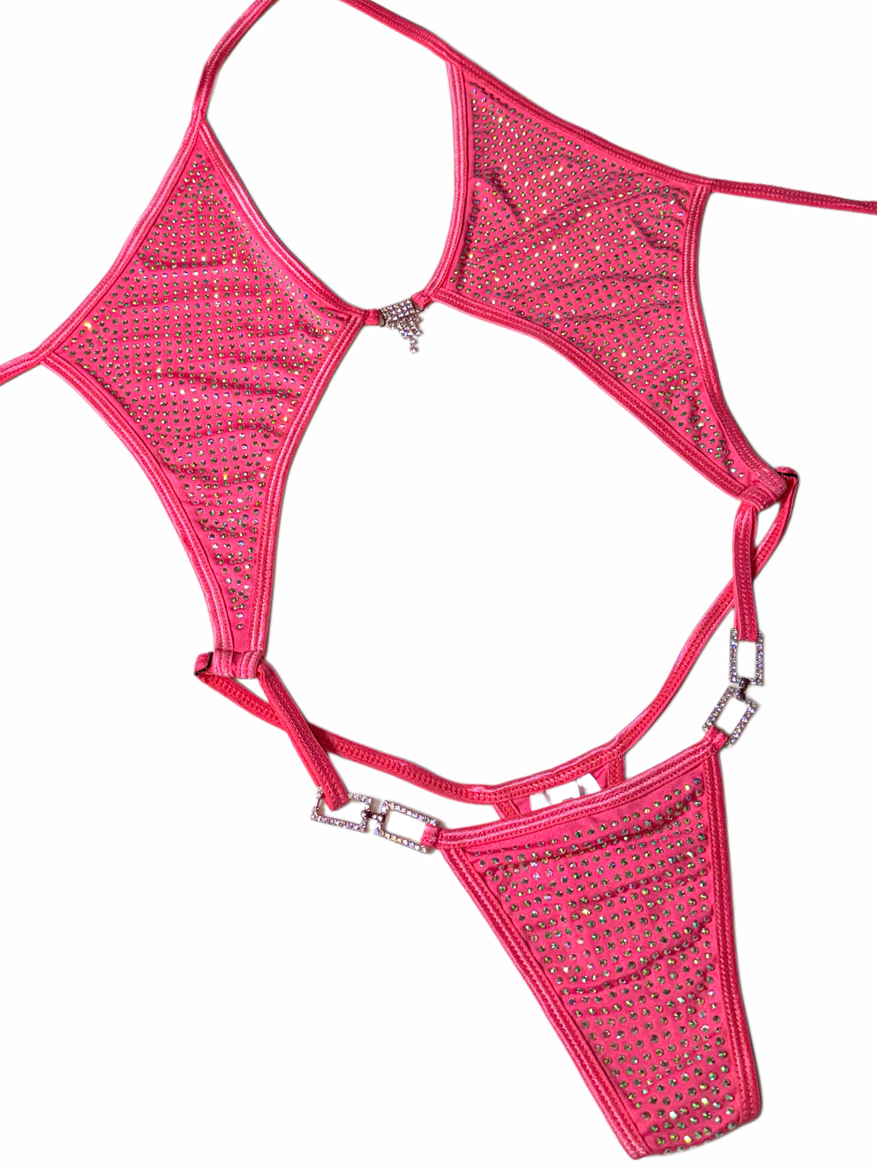 Link up iced out rhinestone one piece