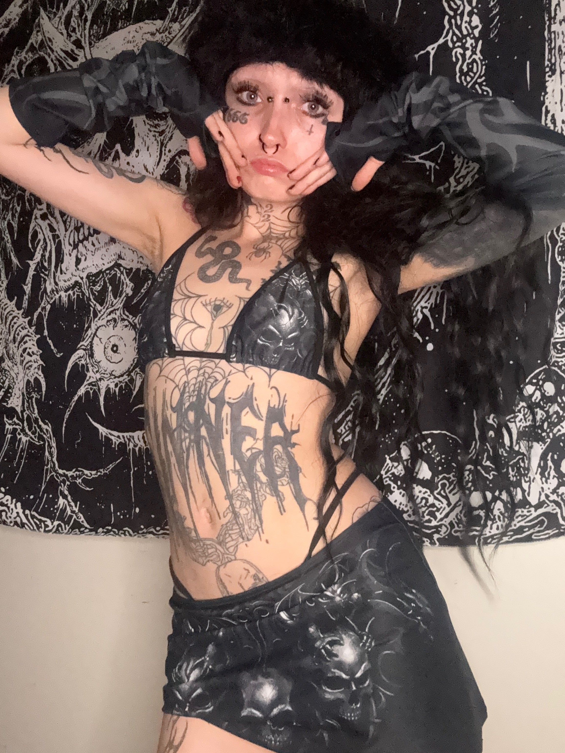 Doomsday miniskirt bikini sleeves set