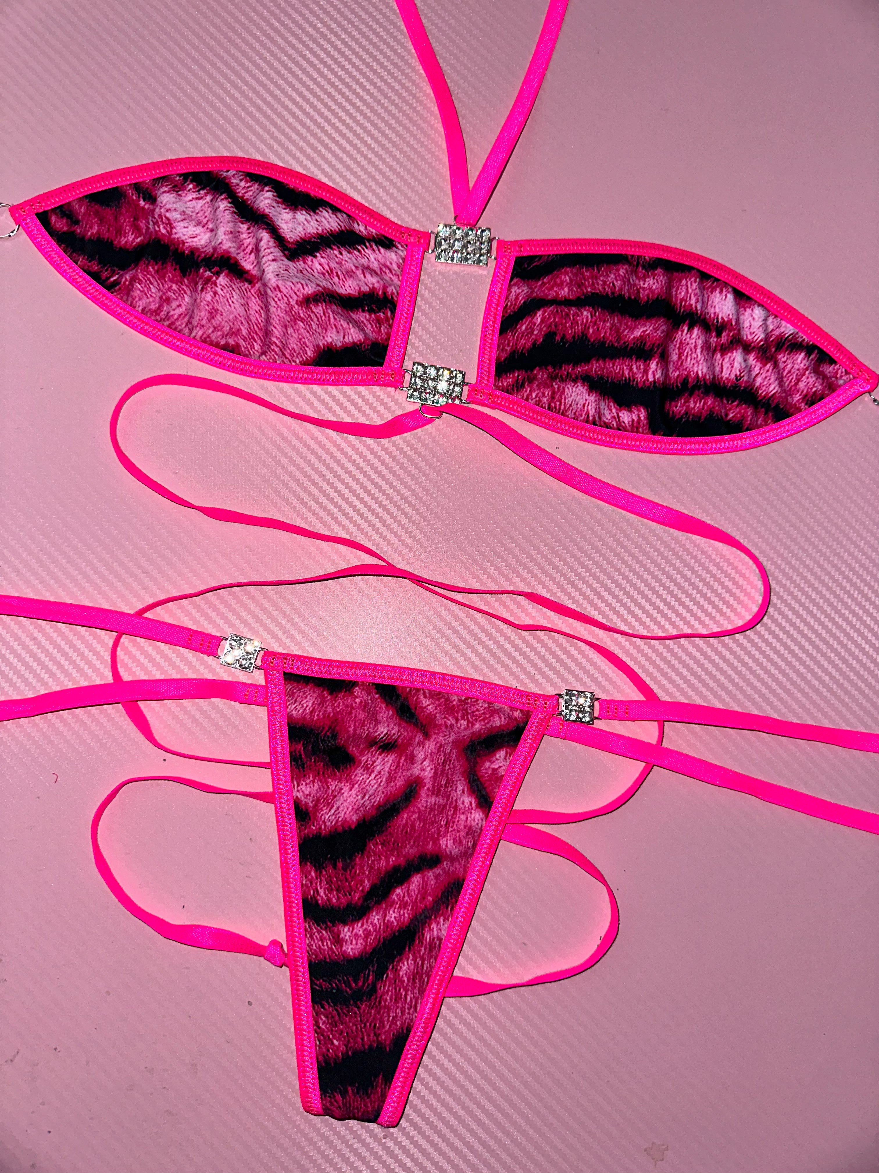 Pink tiger sparkle bikini