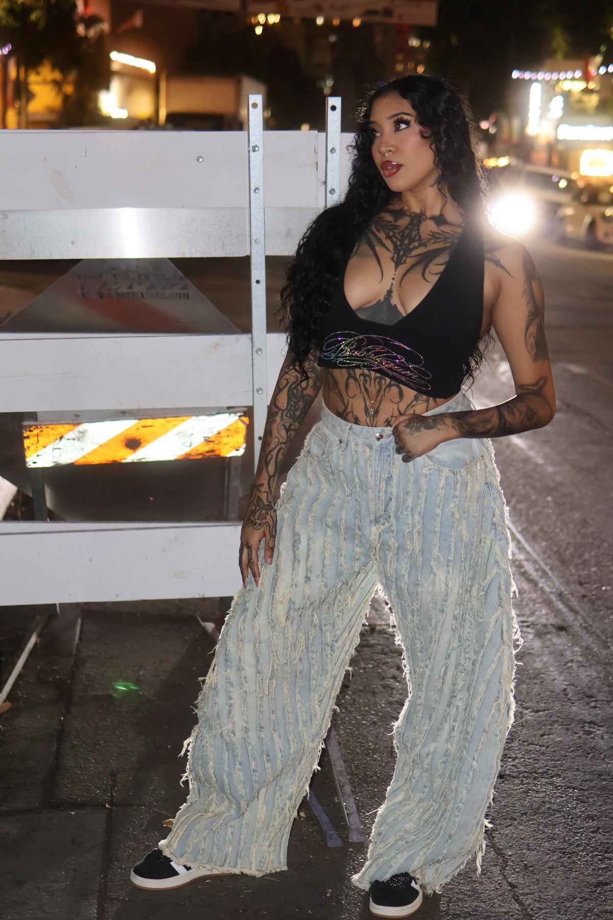 deep plunge rhinestone top