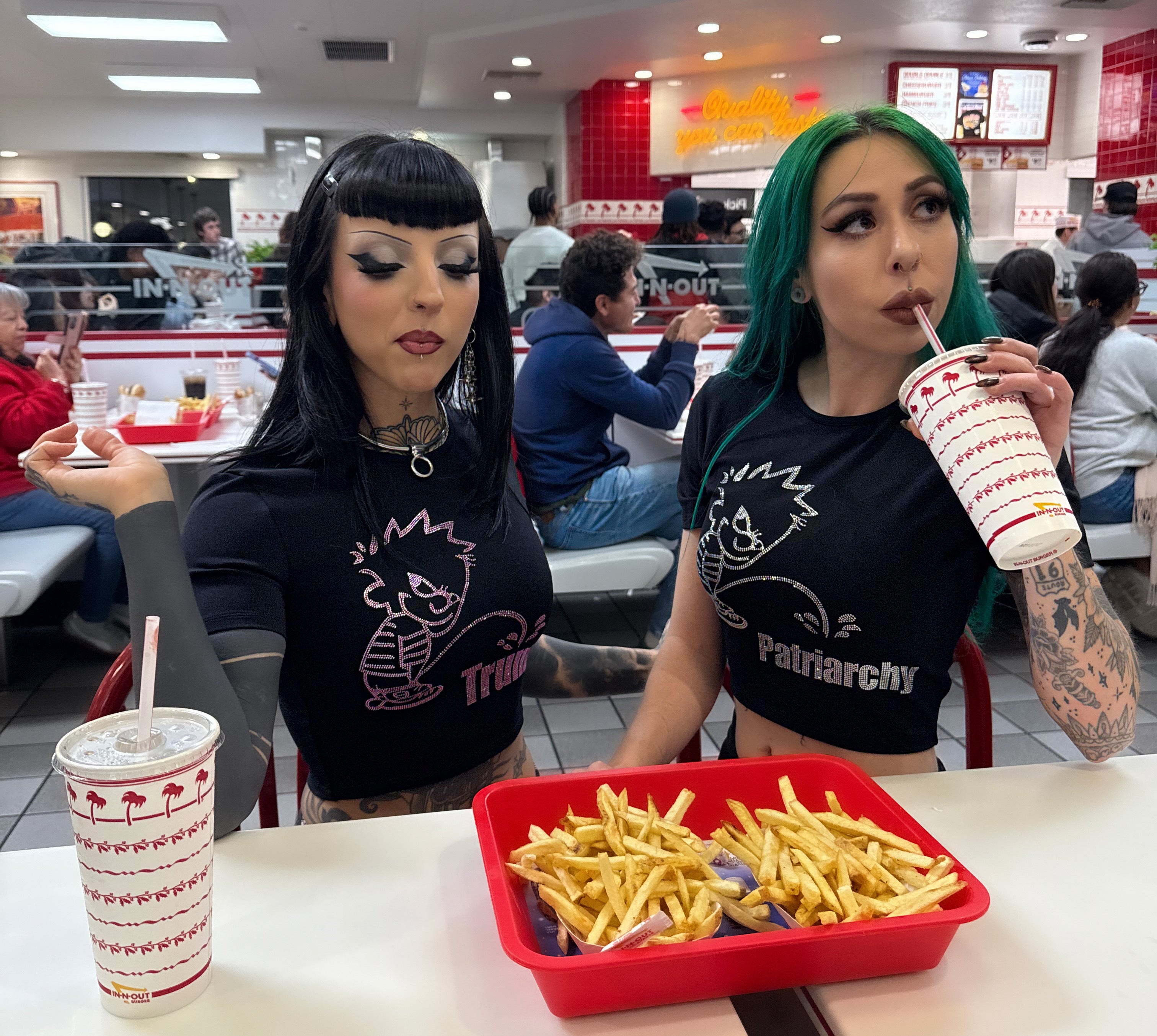 Patriarchy rhinestone crop top