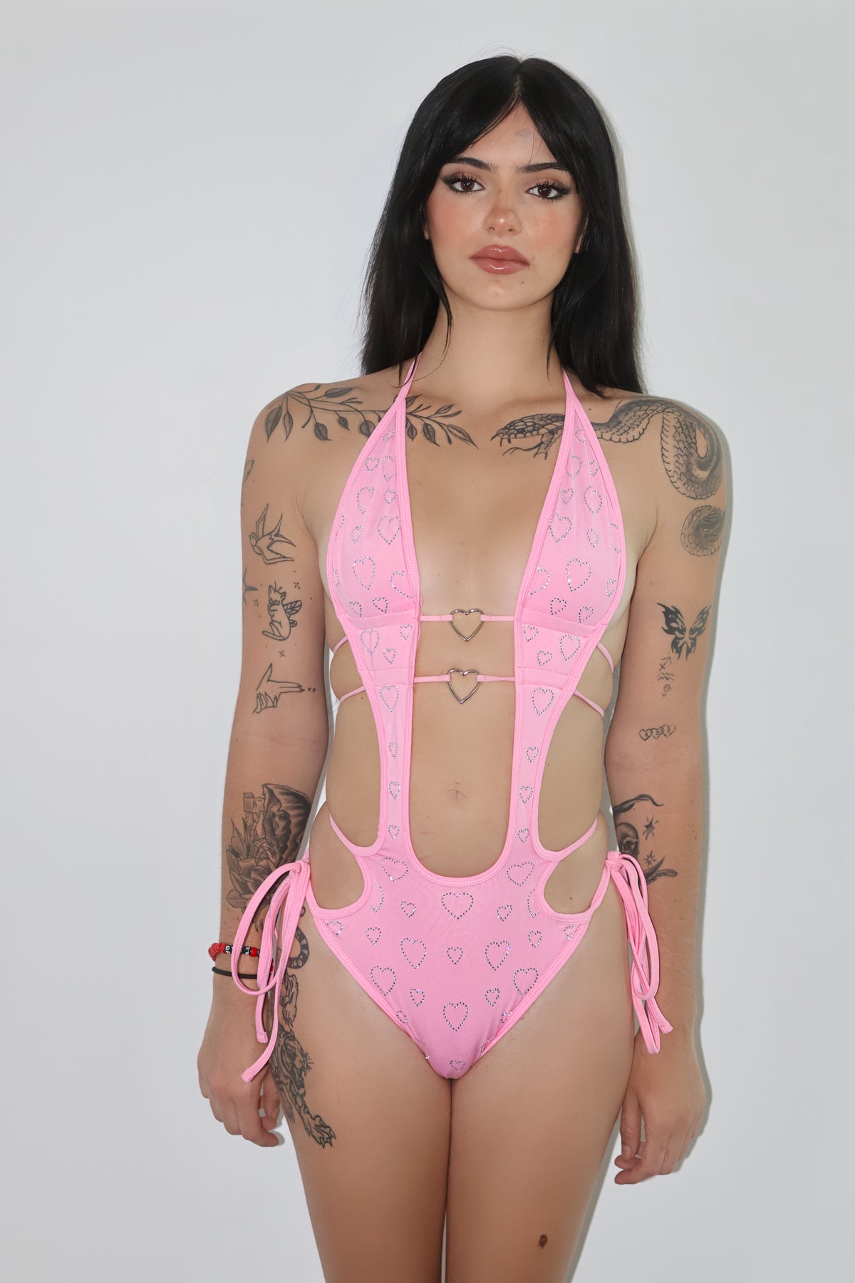 Heart eater rhinestone one piece colors