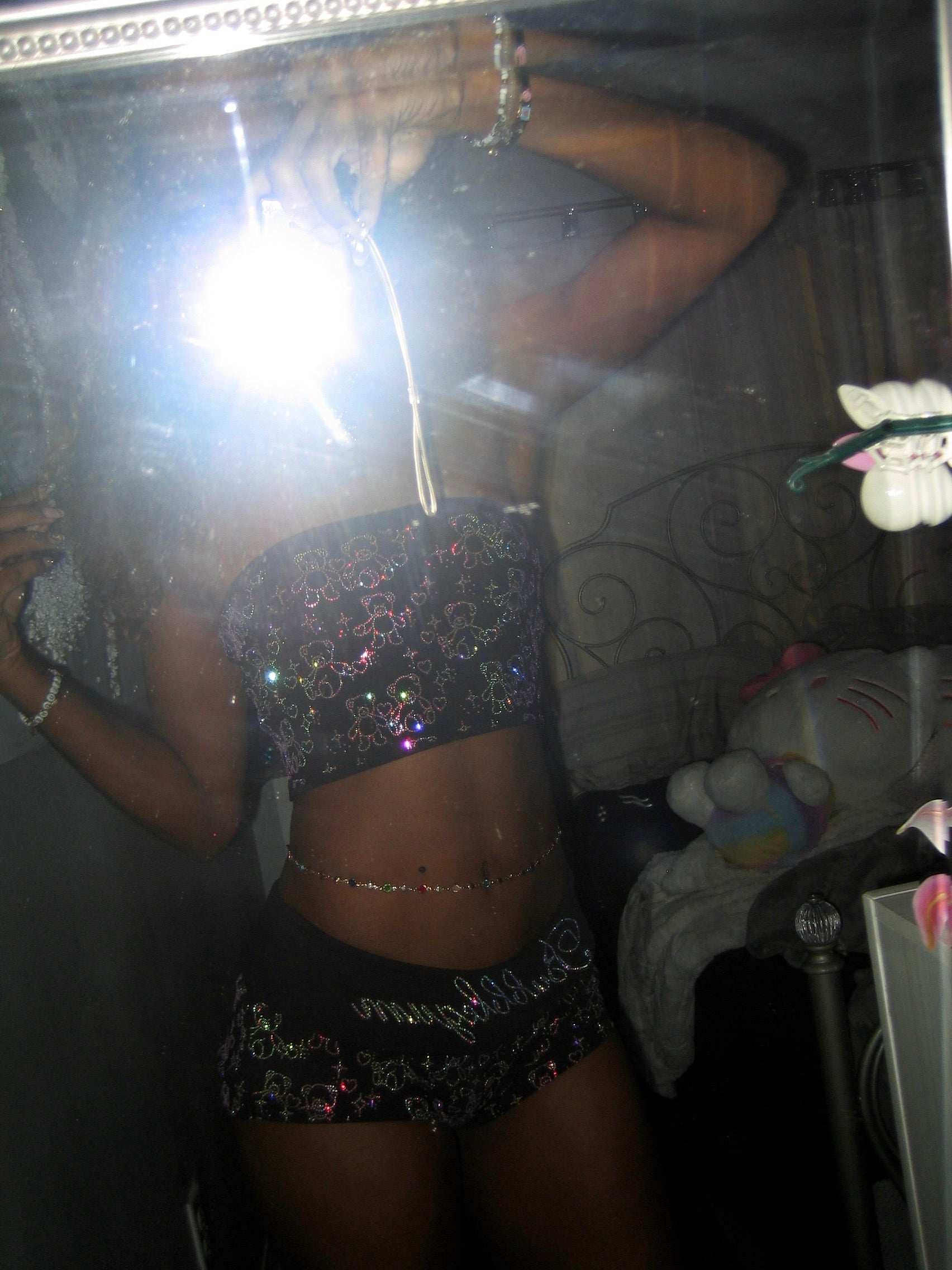 Teddy bear rhinestone micro shorts
