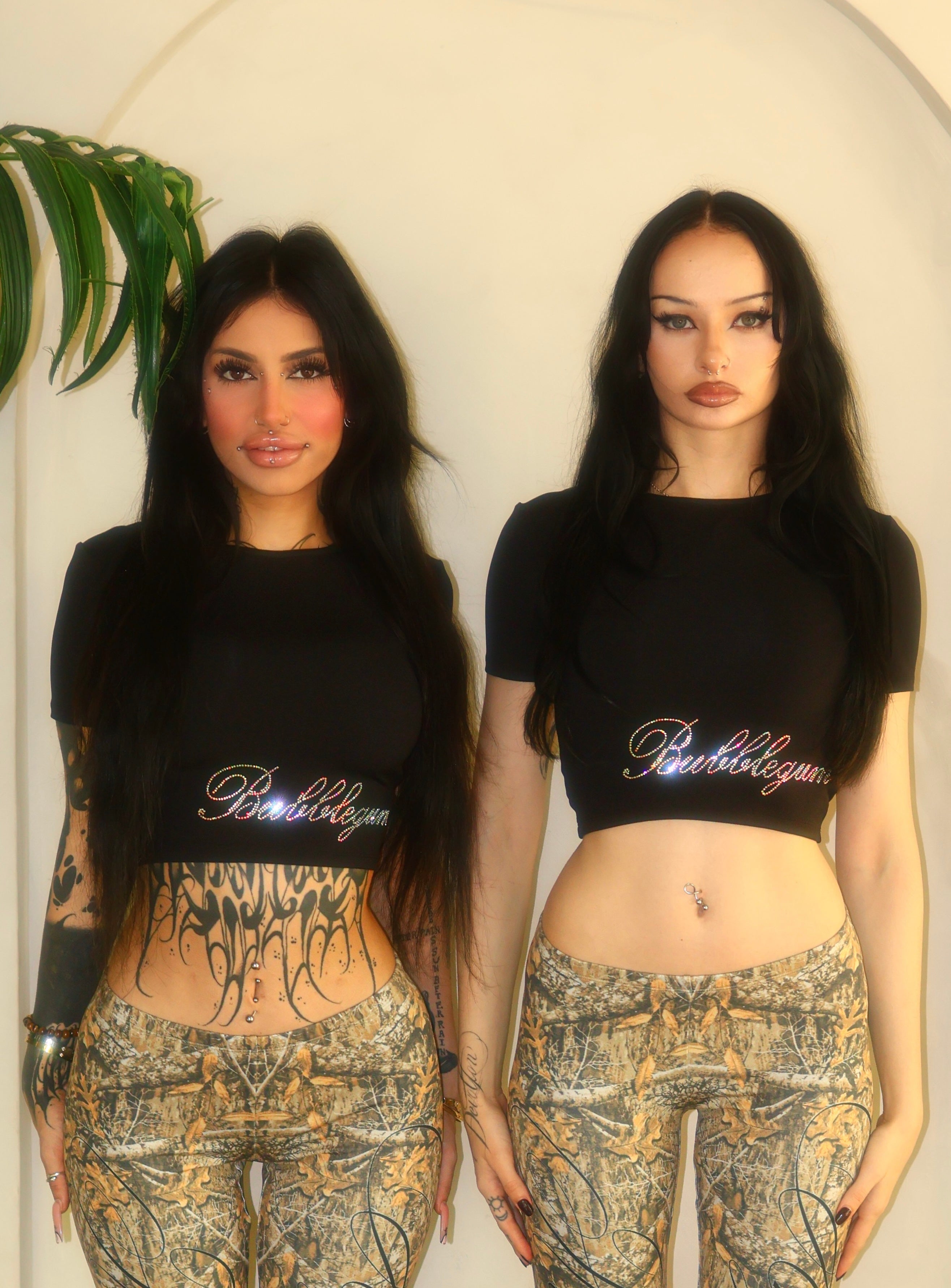 Fairy wings rhinestone crop top