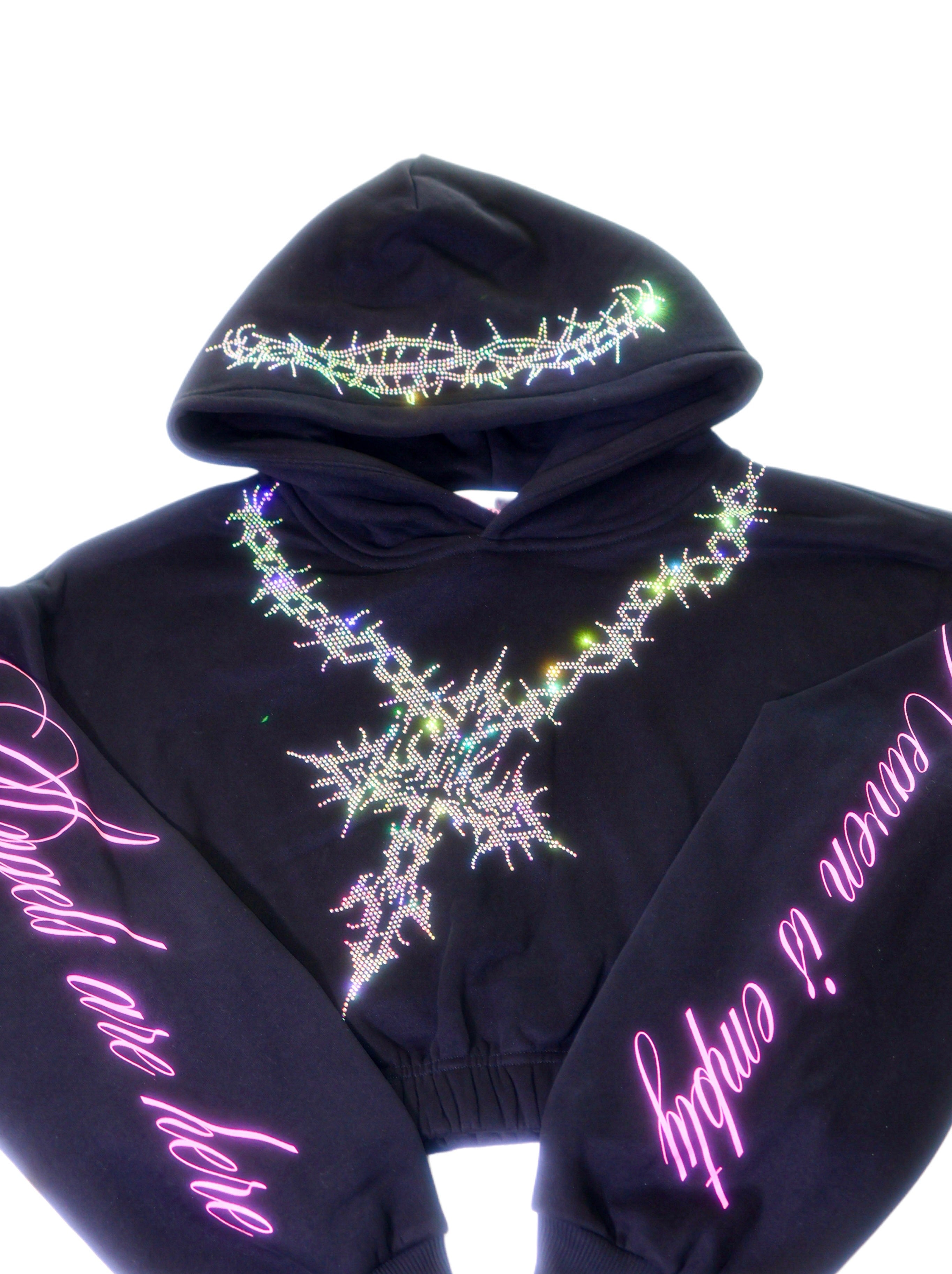 Angels are here crop hoodie