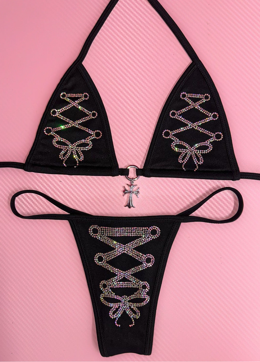 Rhinestone corset bikini