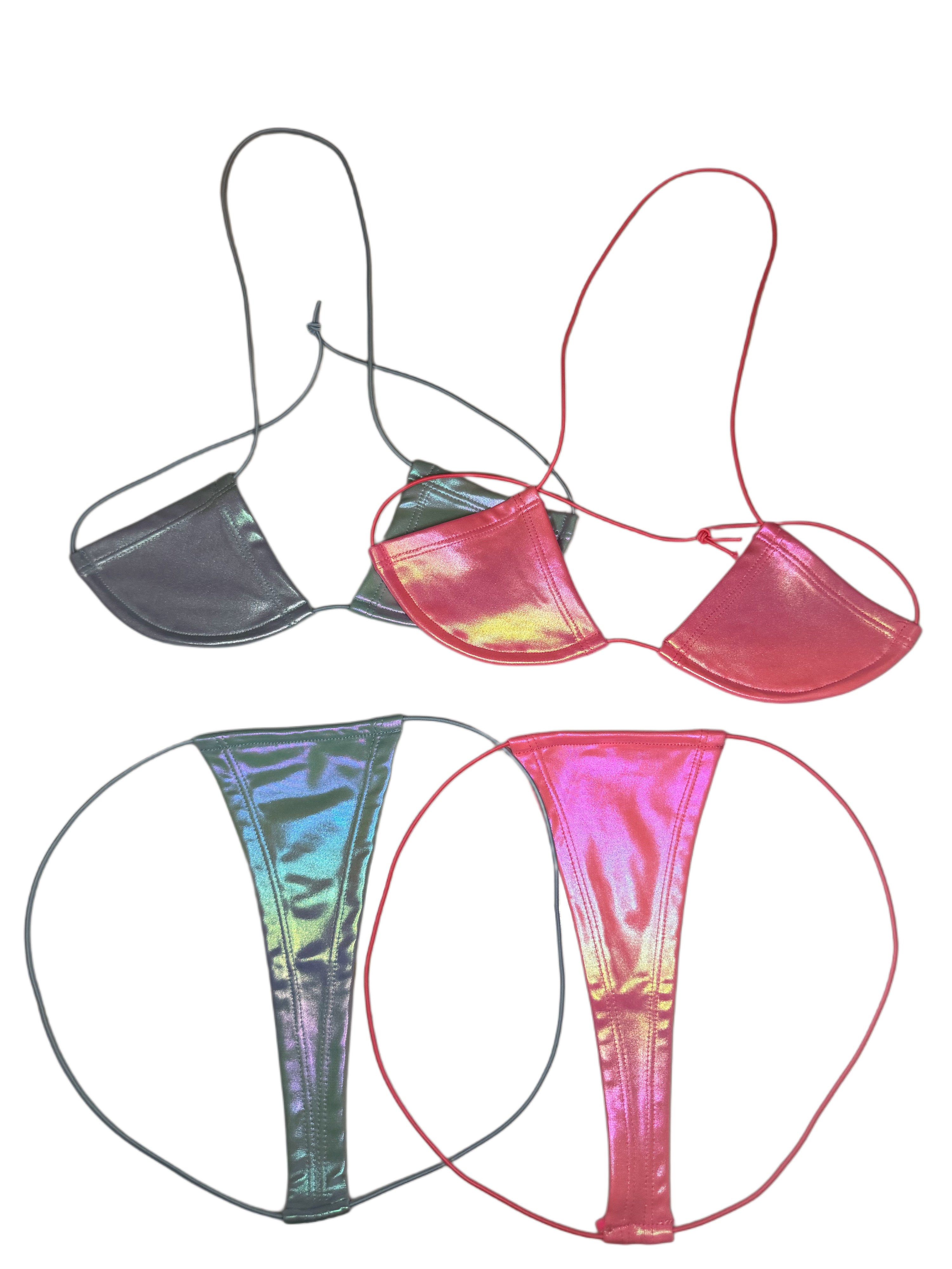 Hologram string microkinis