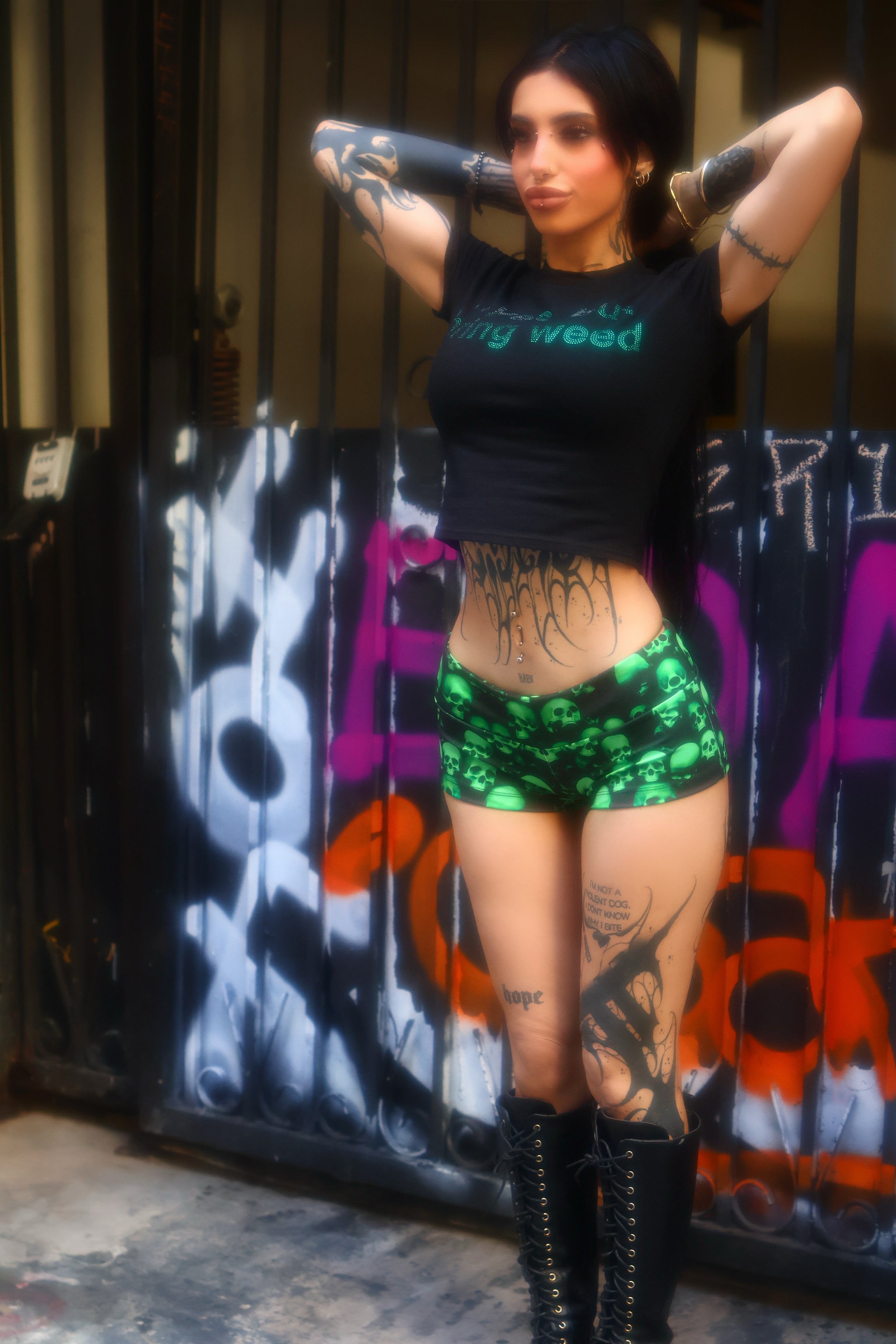Slime skulls micro shorts hotpants streetwear