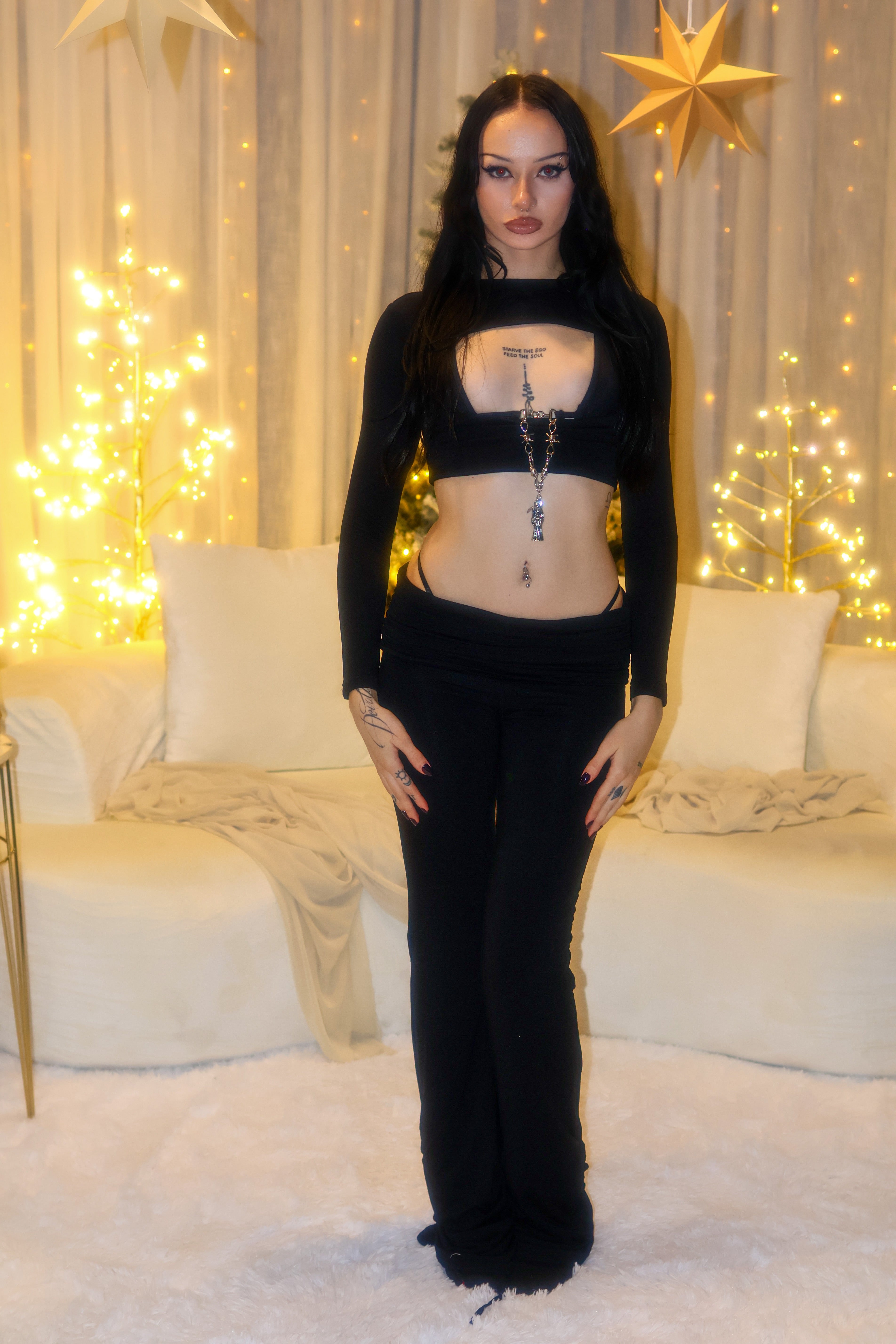 Peek cutout streetwear pants set