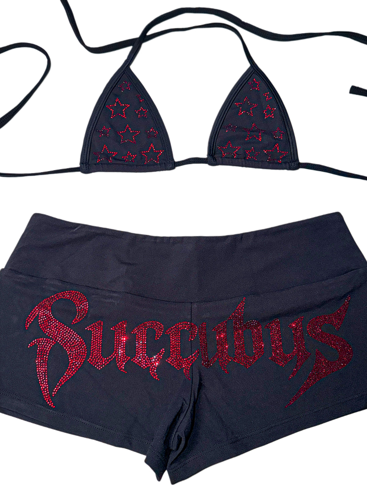 Succubus rhinestone short set