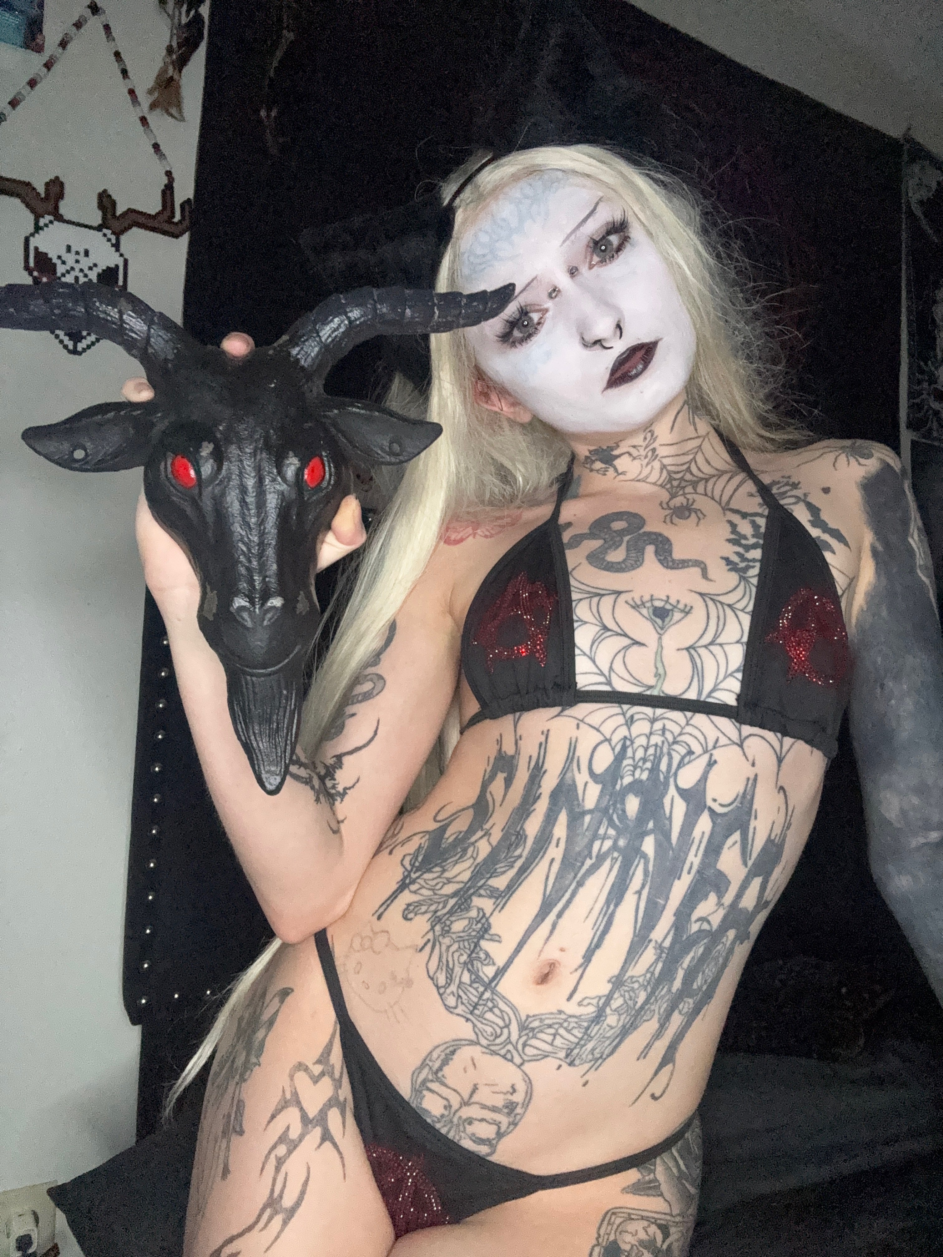 Anarchy rhinestone bikini