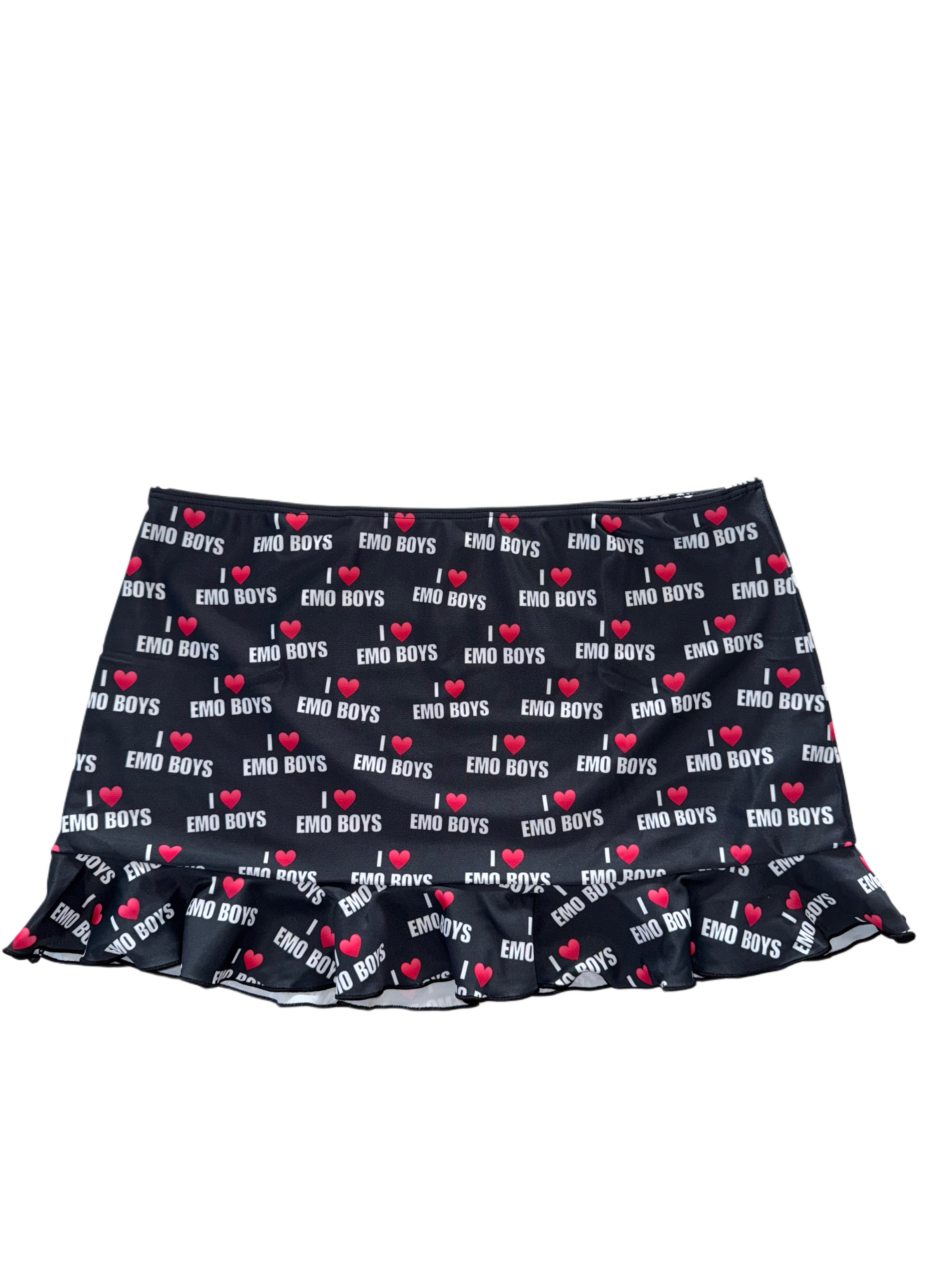 I love emo boys ruffle streetwear miniskirt