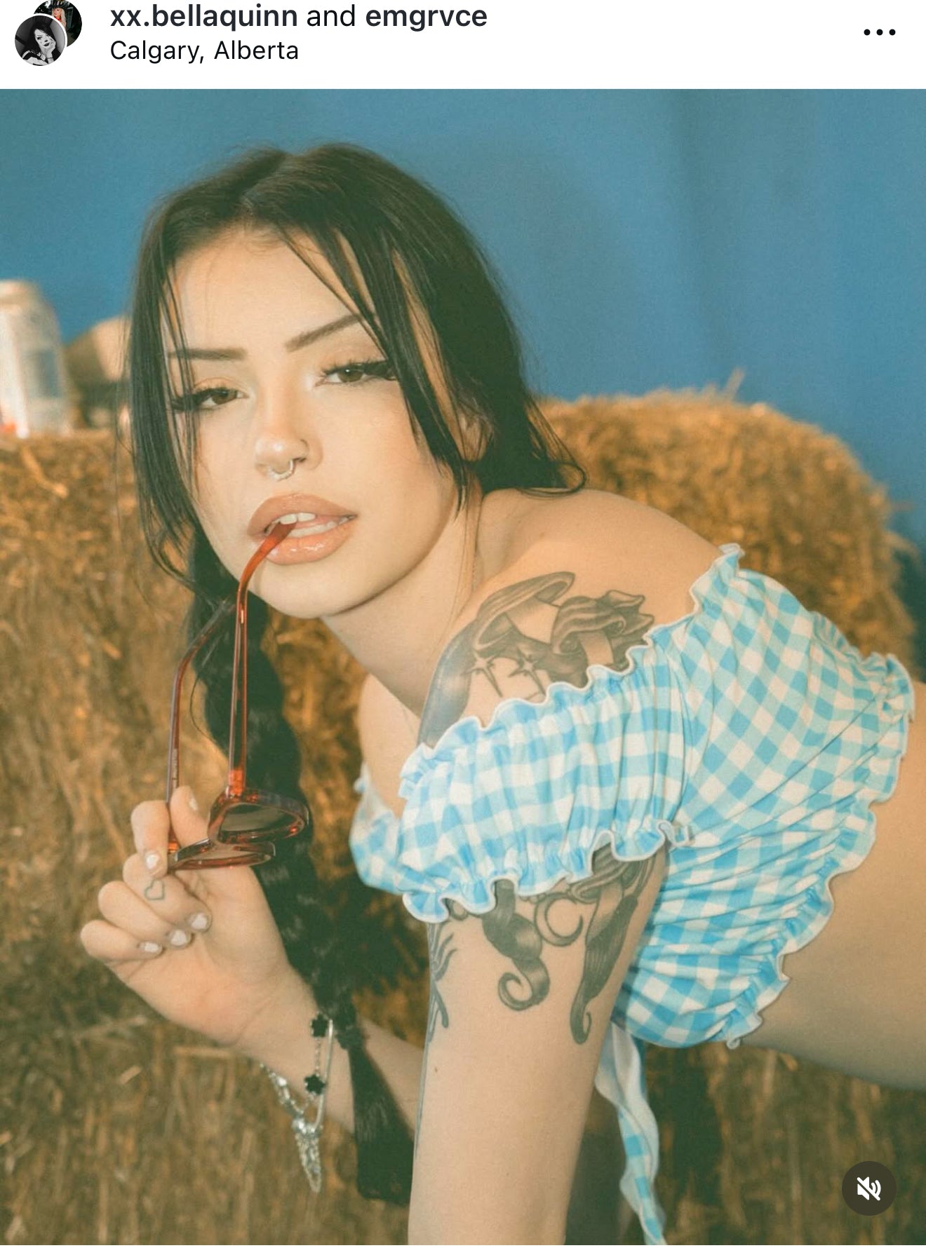 blue gingham ruffle skirt set