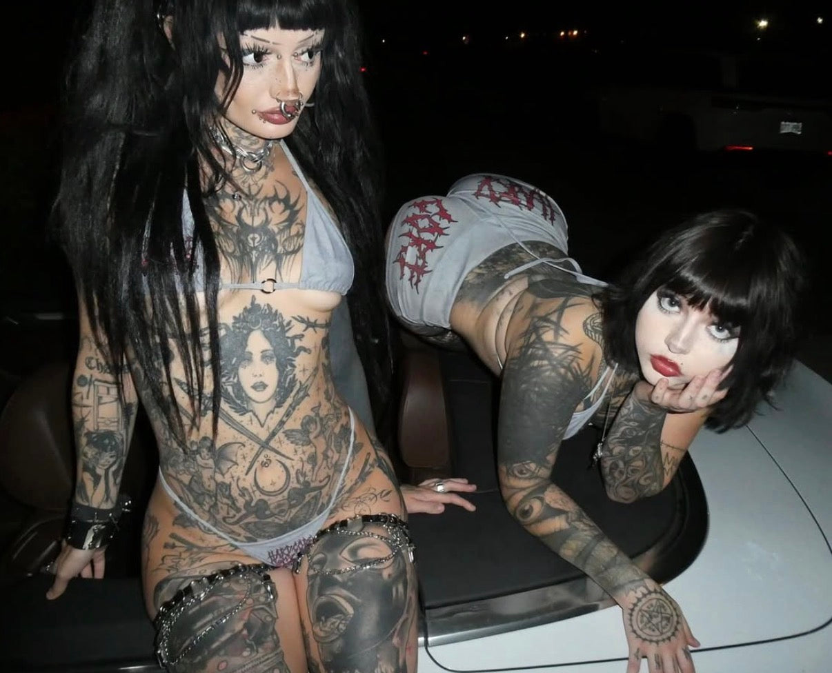 Hardcore bikini low rise shorts set