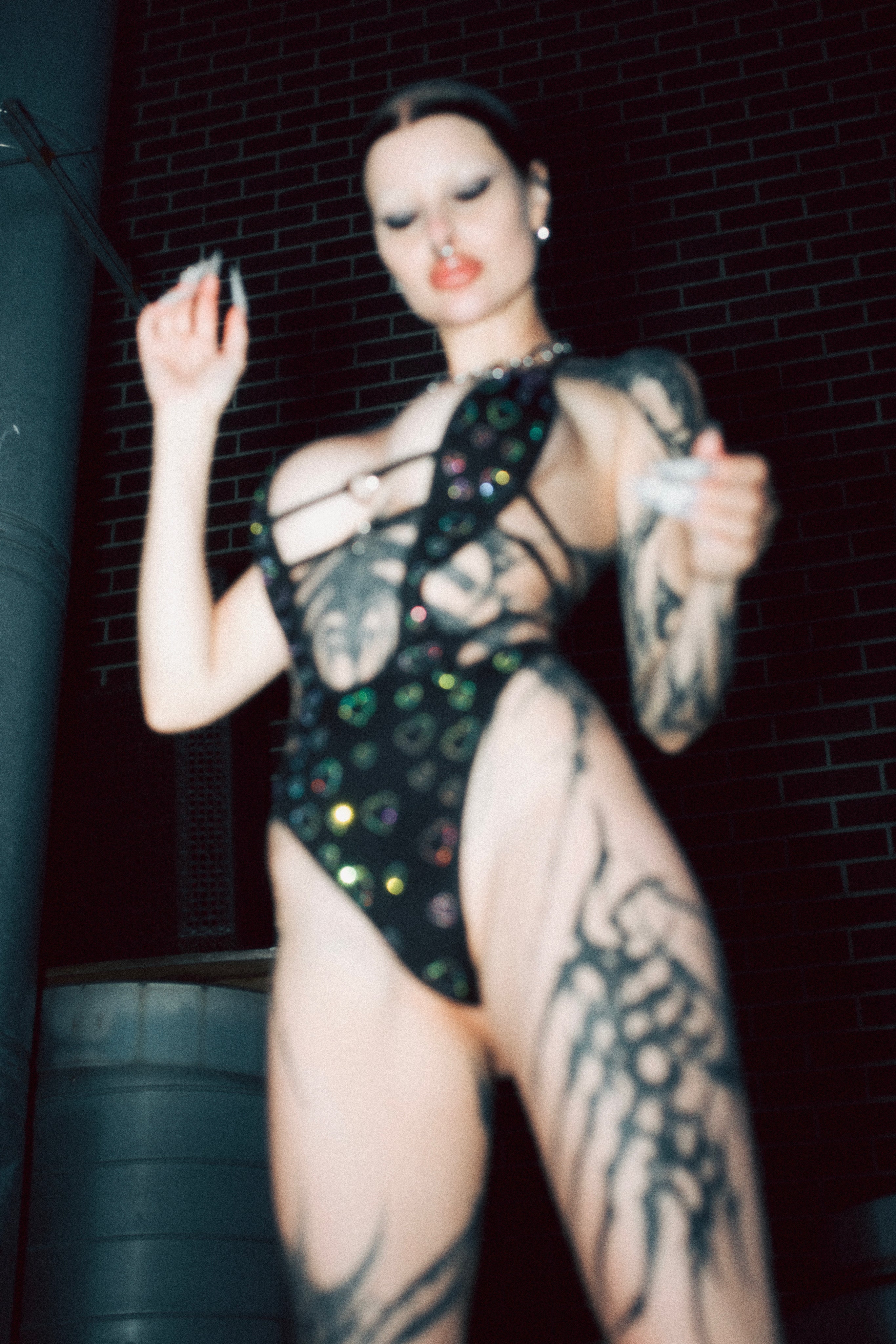 Heart eater rhinestone one piece