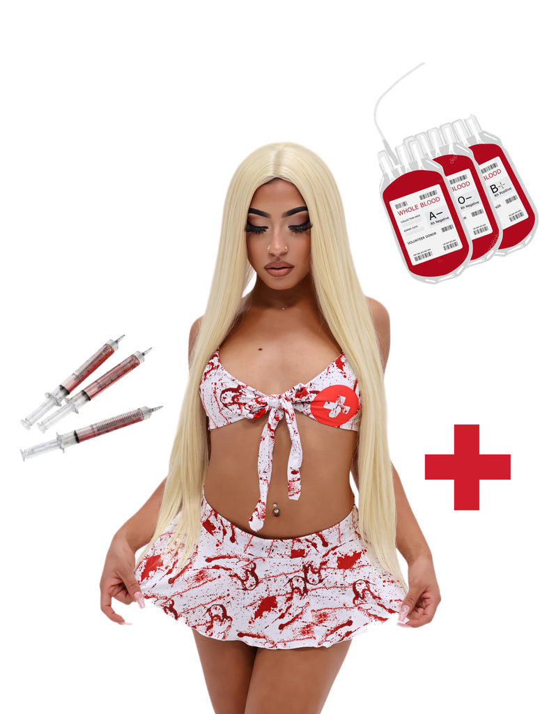 Bloody nurse skirt set