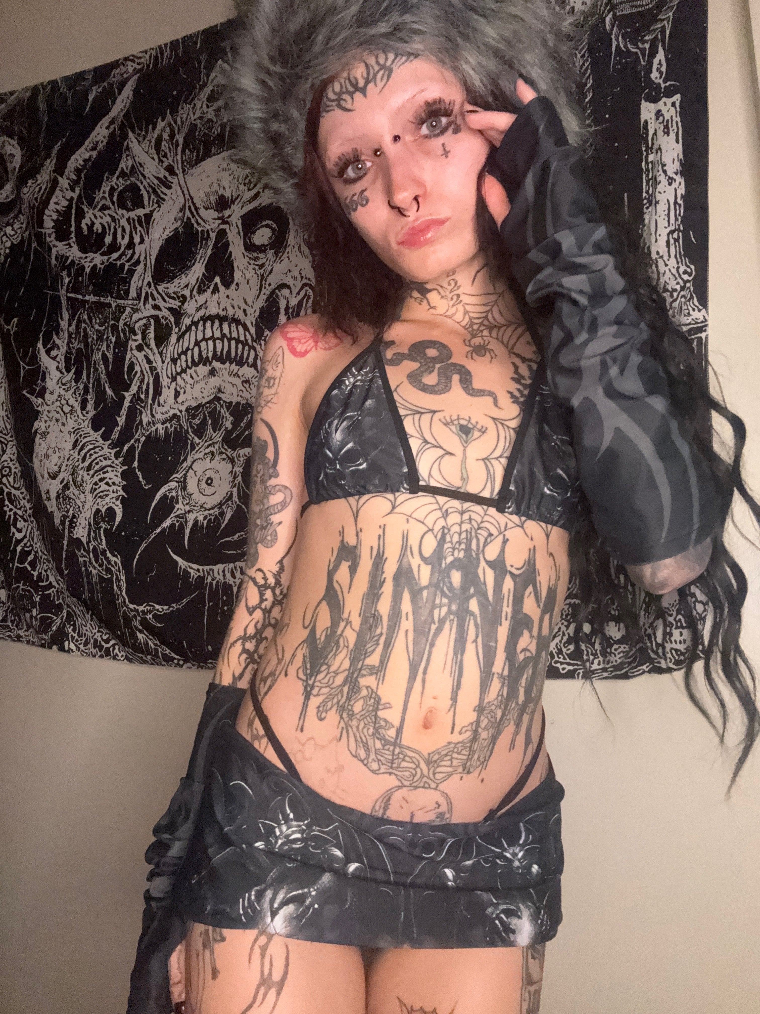 Doomsday miniskirt bikini sleeves set