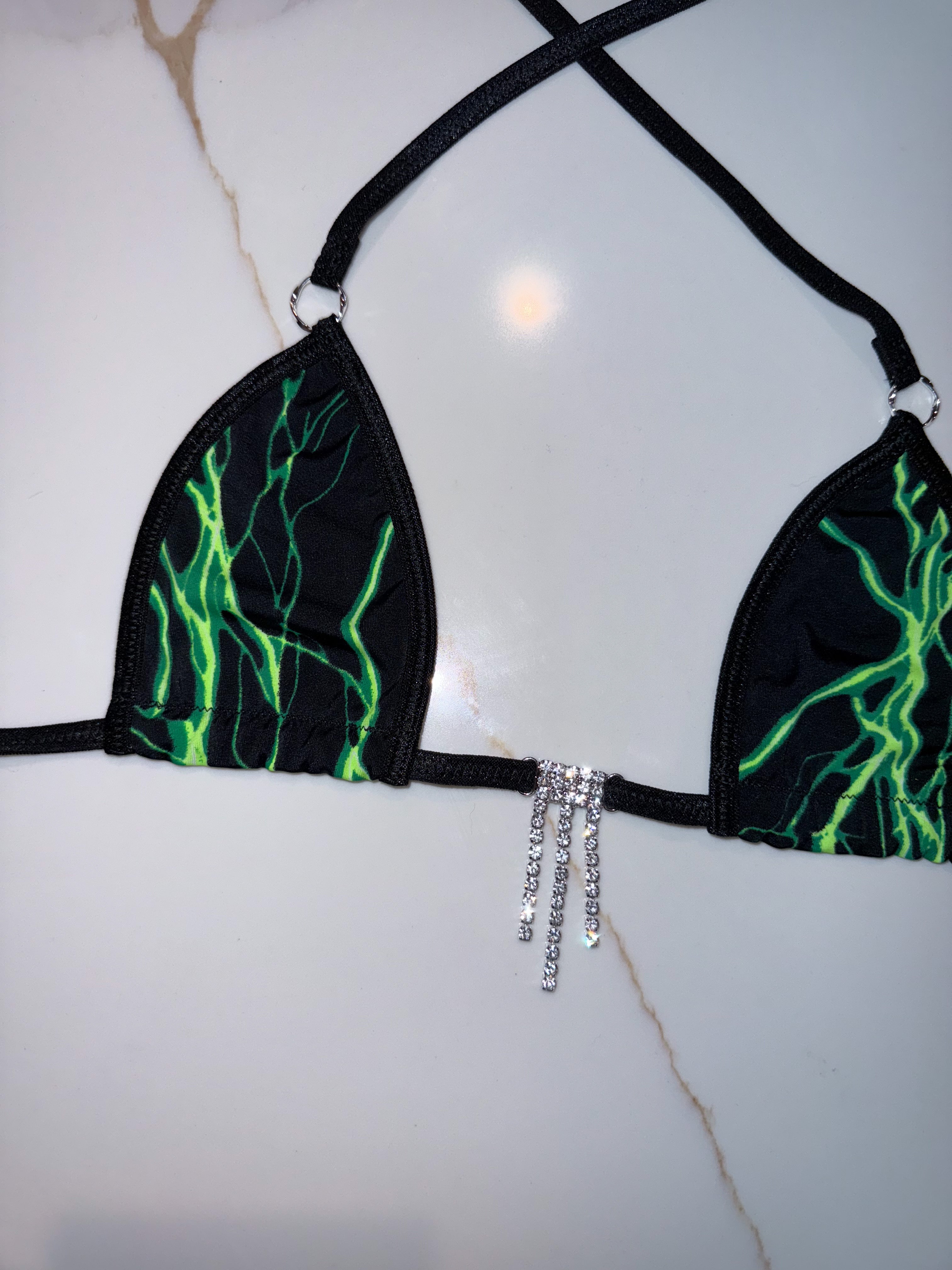 Green lightning sparkle microkini