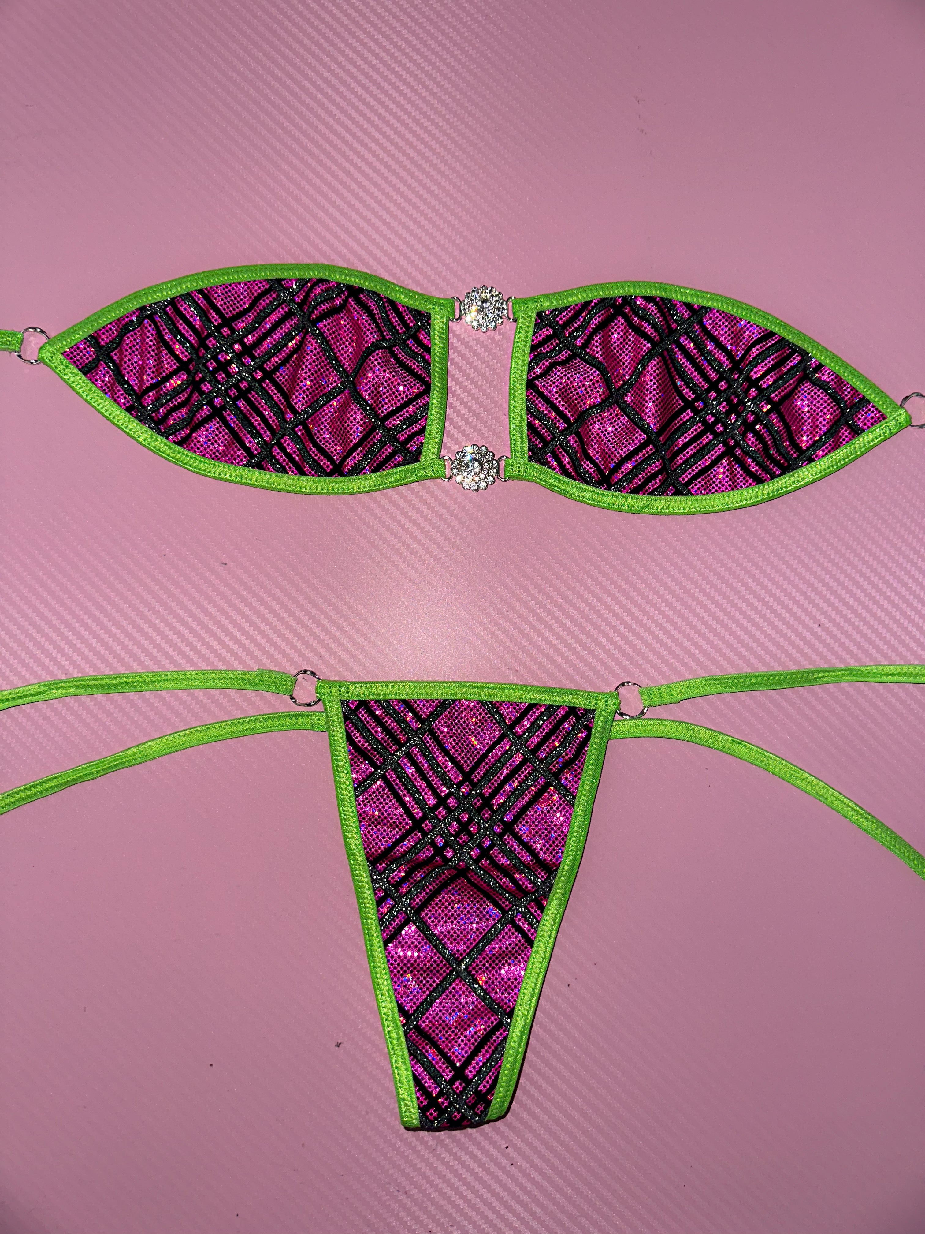 Pink present sparkle bikini