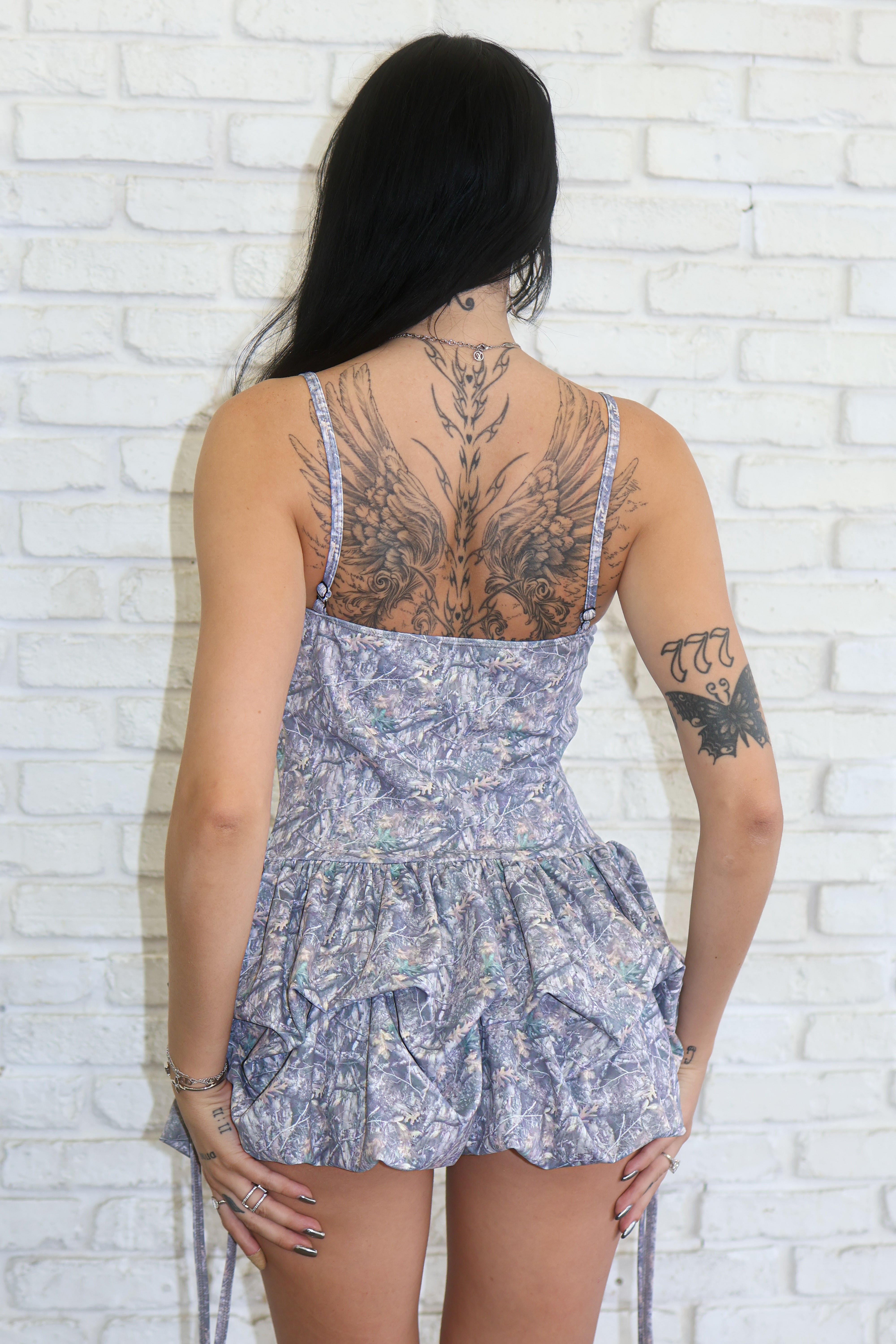 Faded tree camo fairycore dress