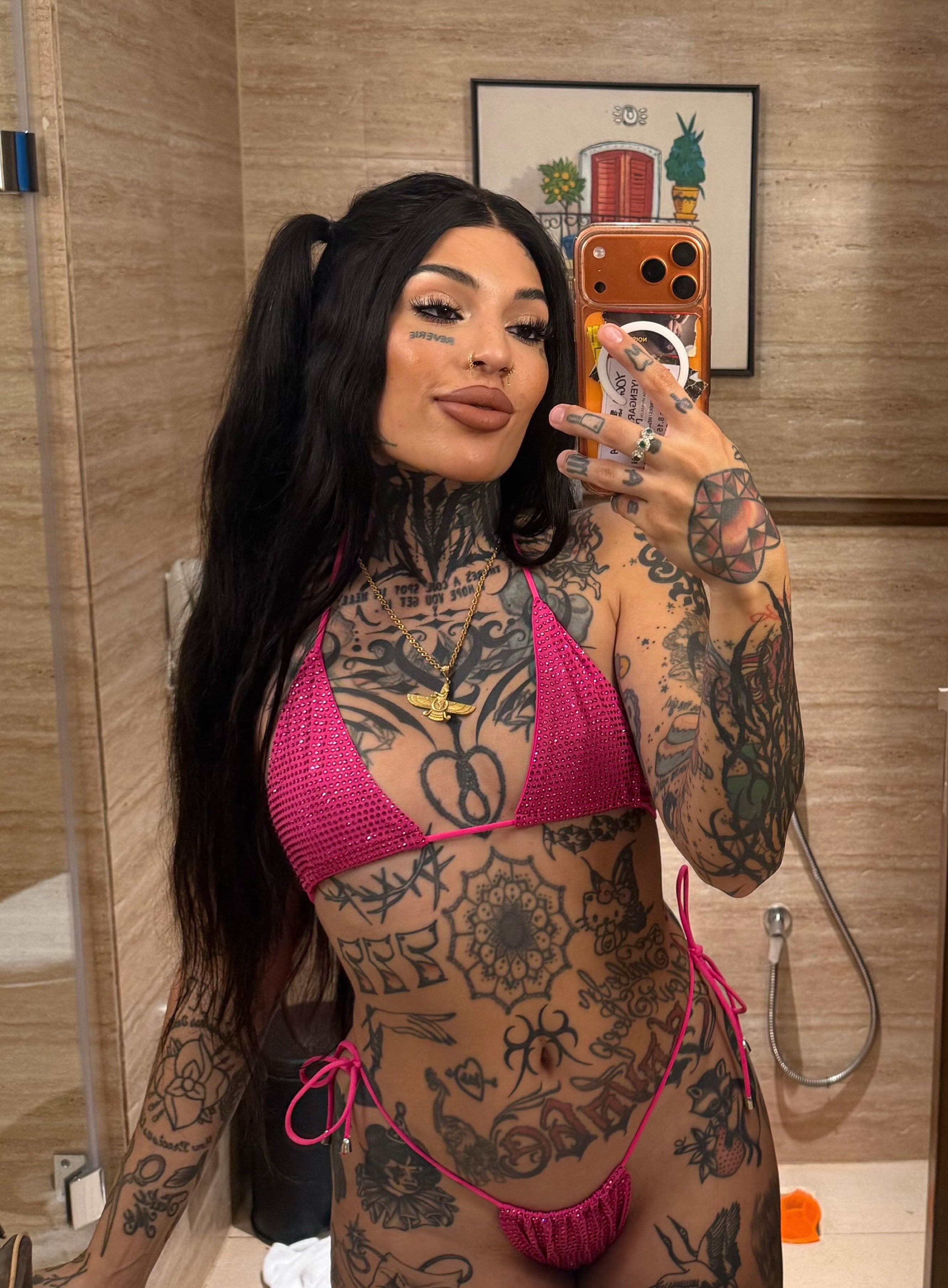 Hot pink razzle dazzle rhinestone bikini