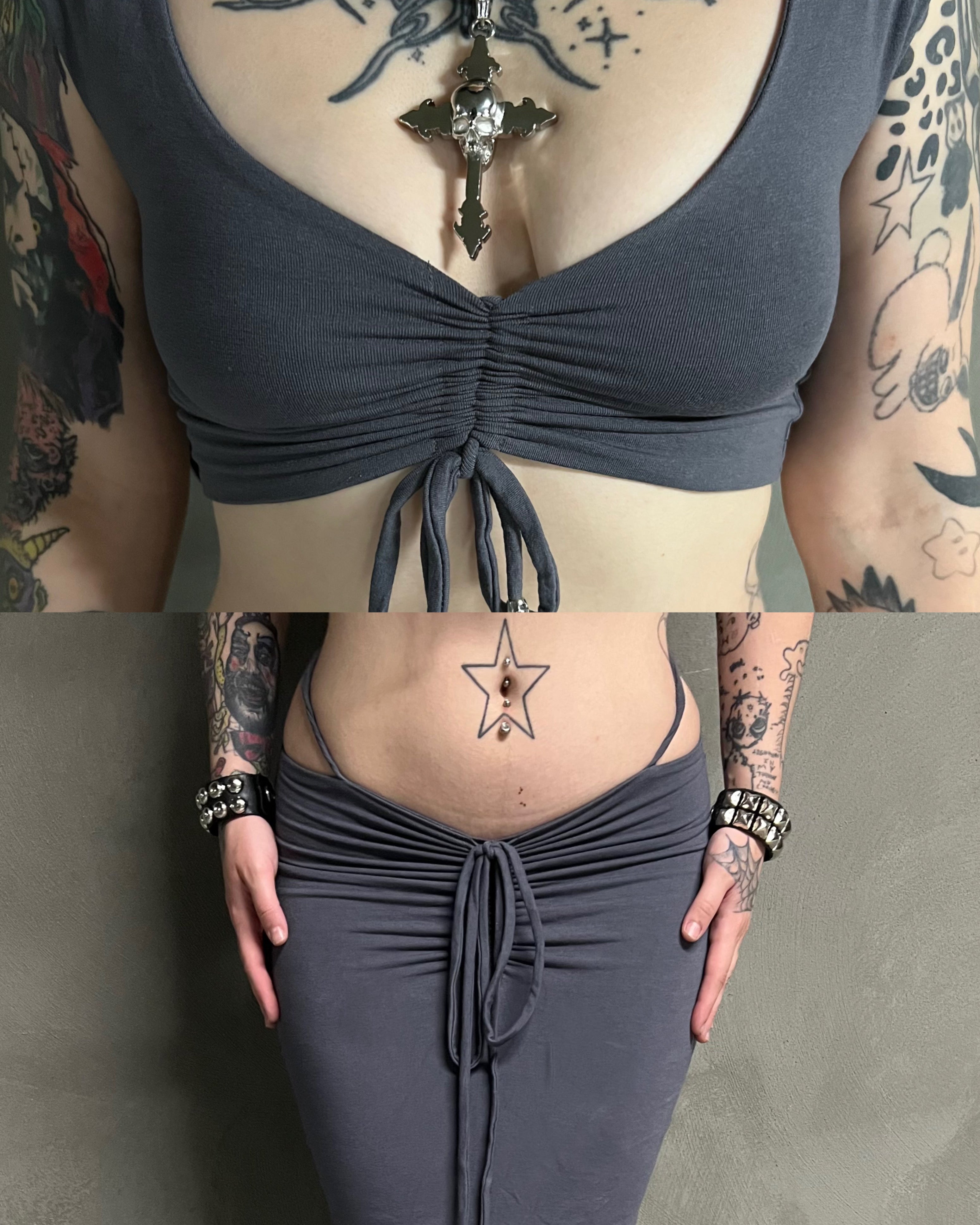 Omen streetwear skirt set