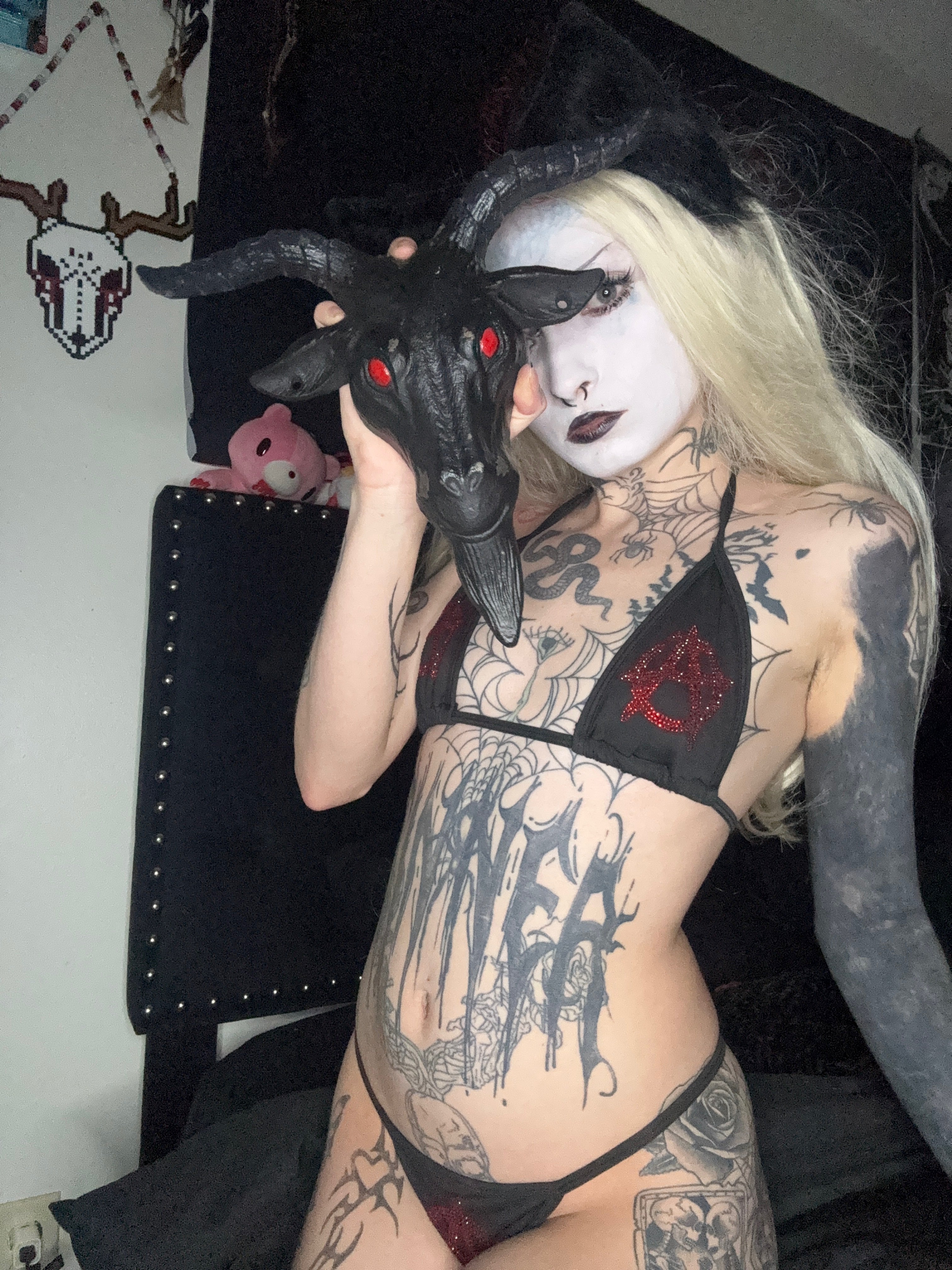 Anarchy rhinestone bikini