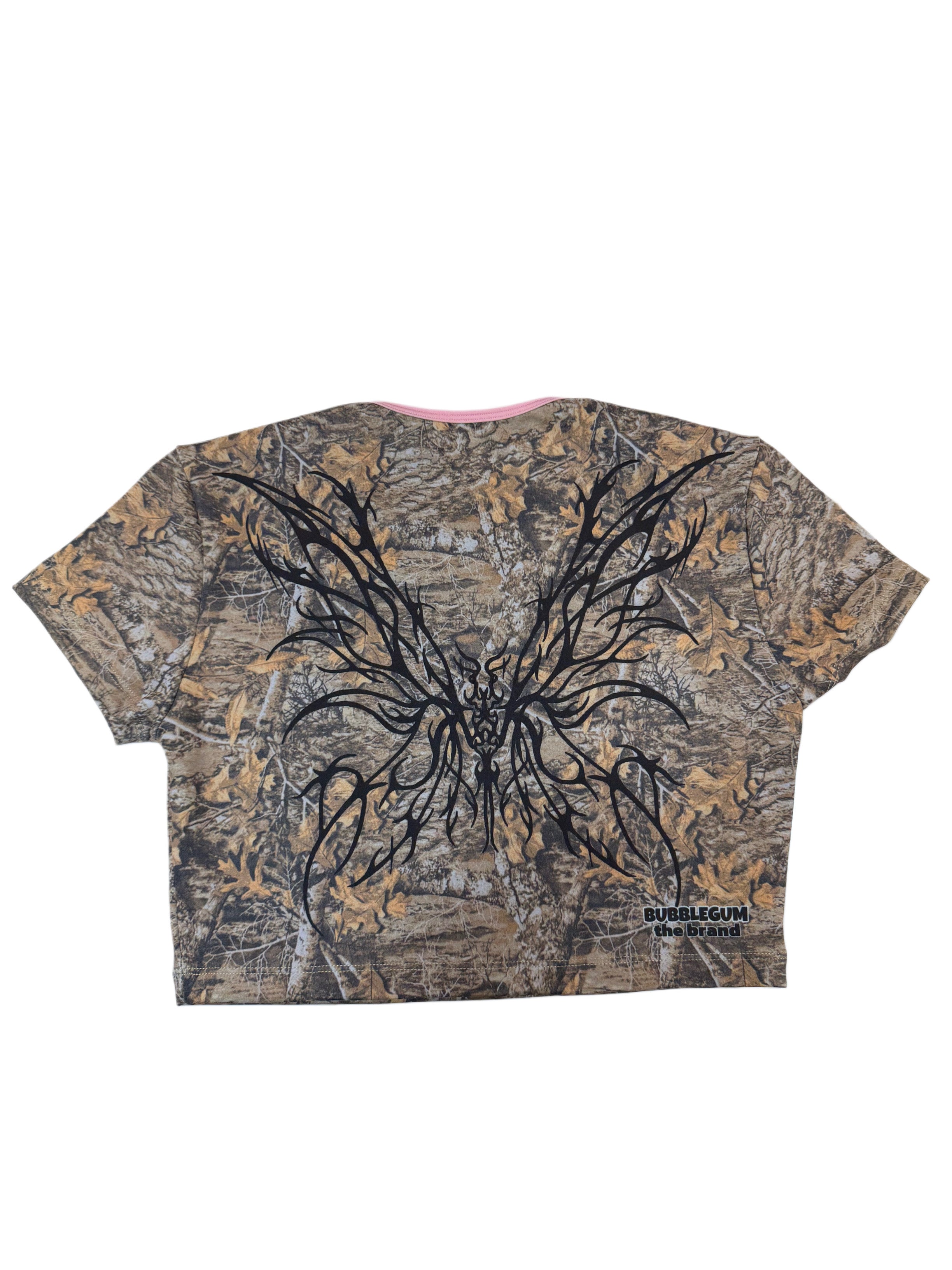 No Masters camo wings crop top