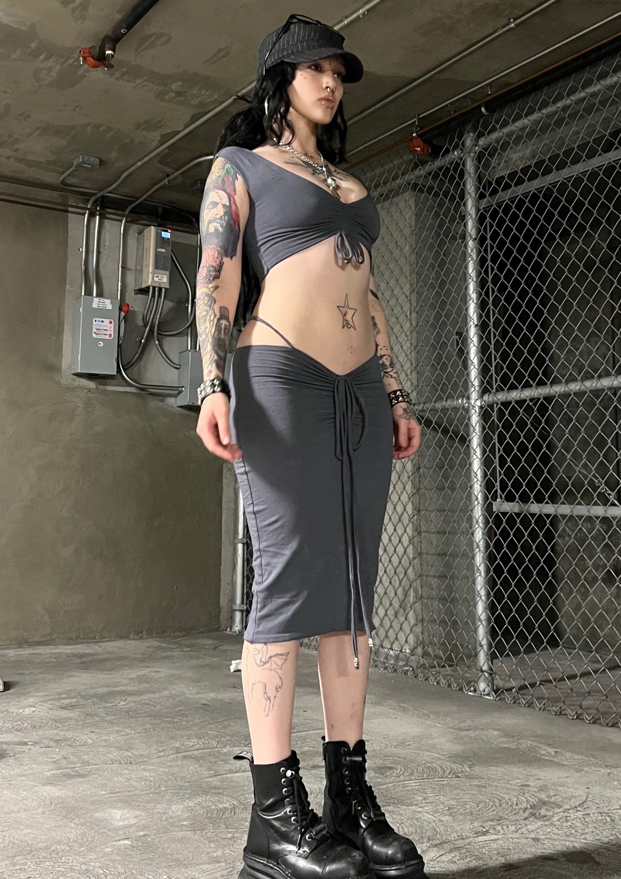 Omen streetwear skirt set