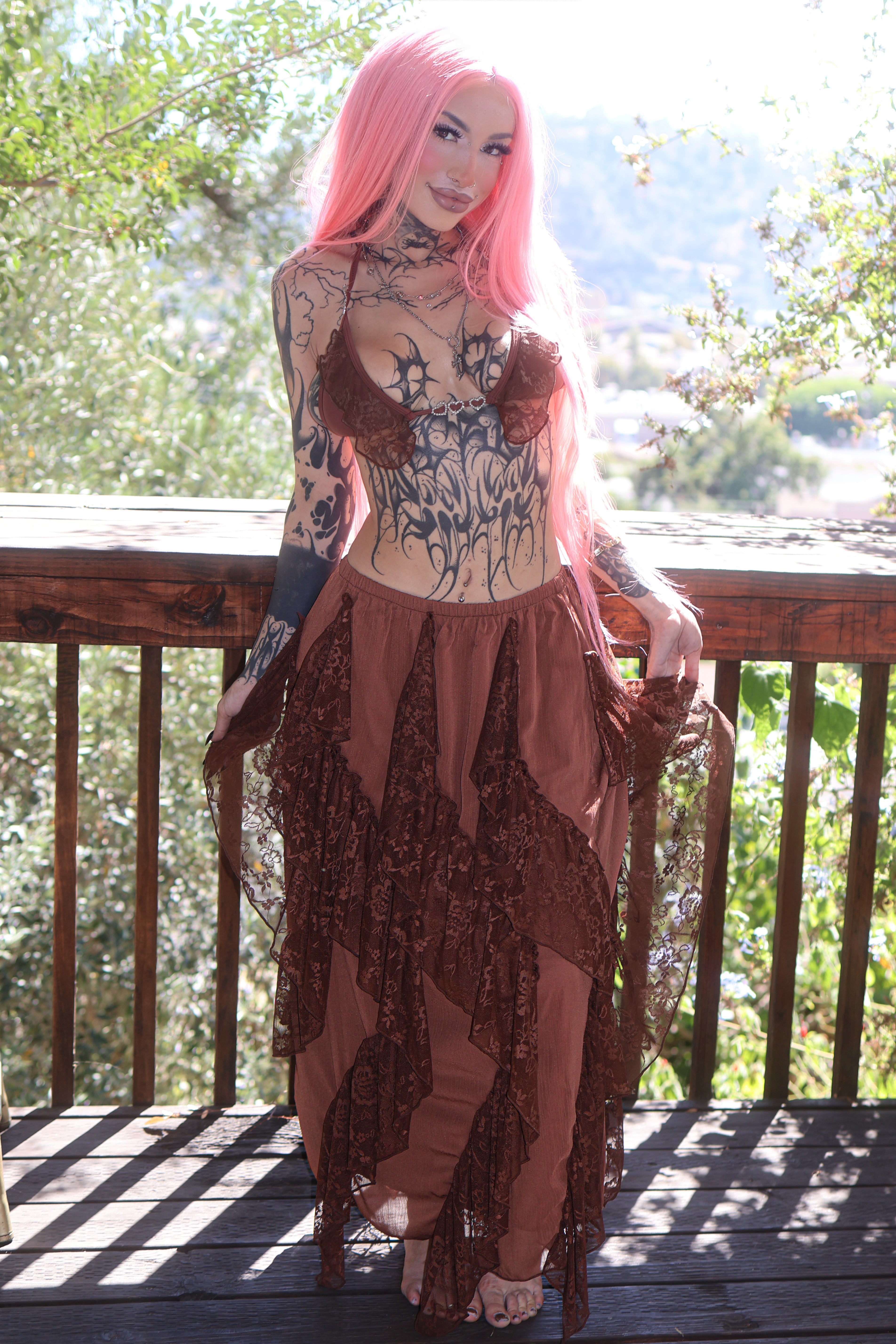 Forrest nymph resortwear maxi skirt set