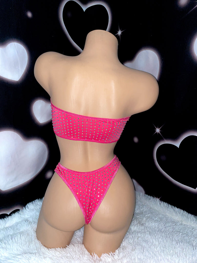 Iced out midnight illusion bikini pink