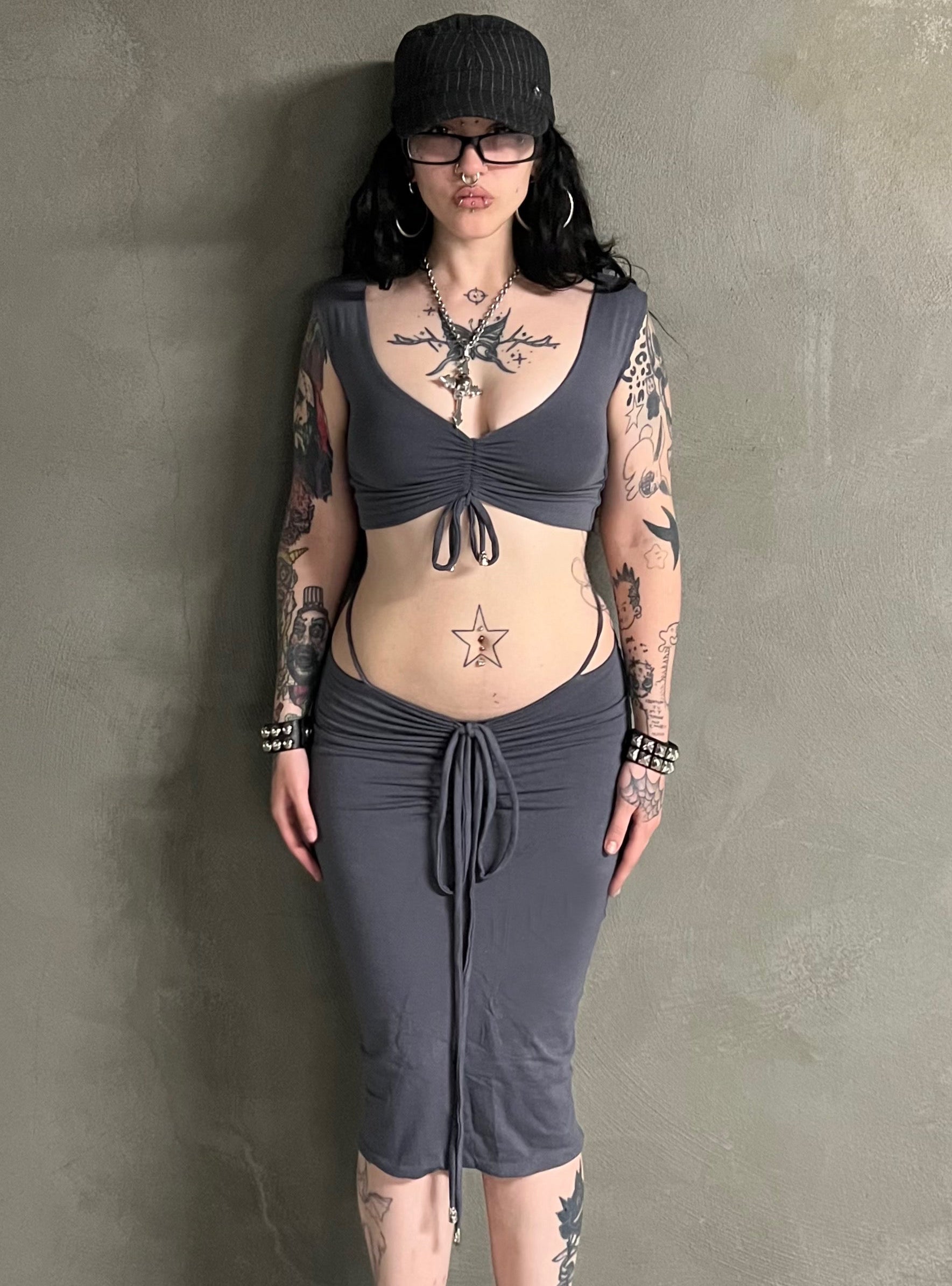 Omen streetwear skirt set