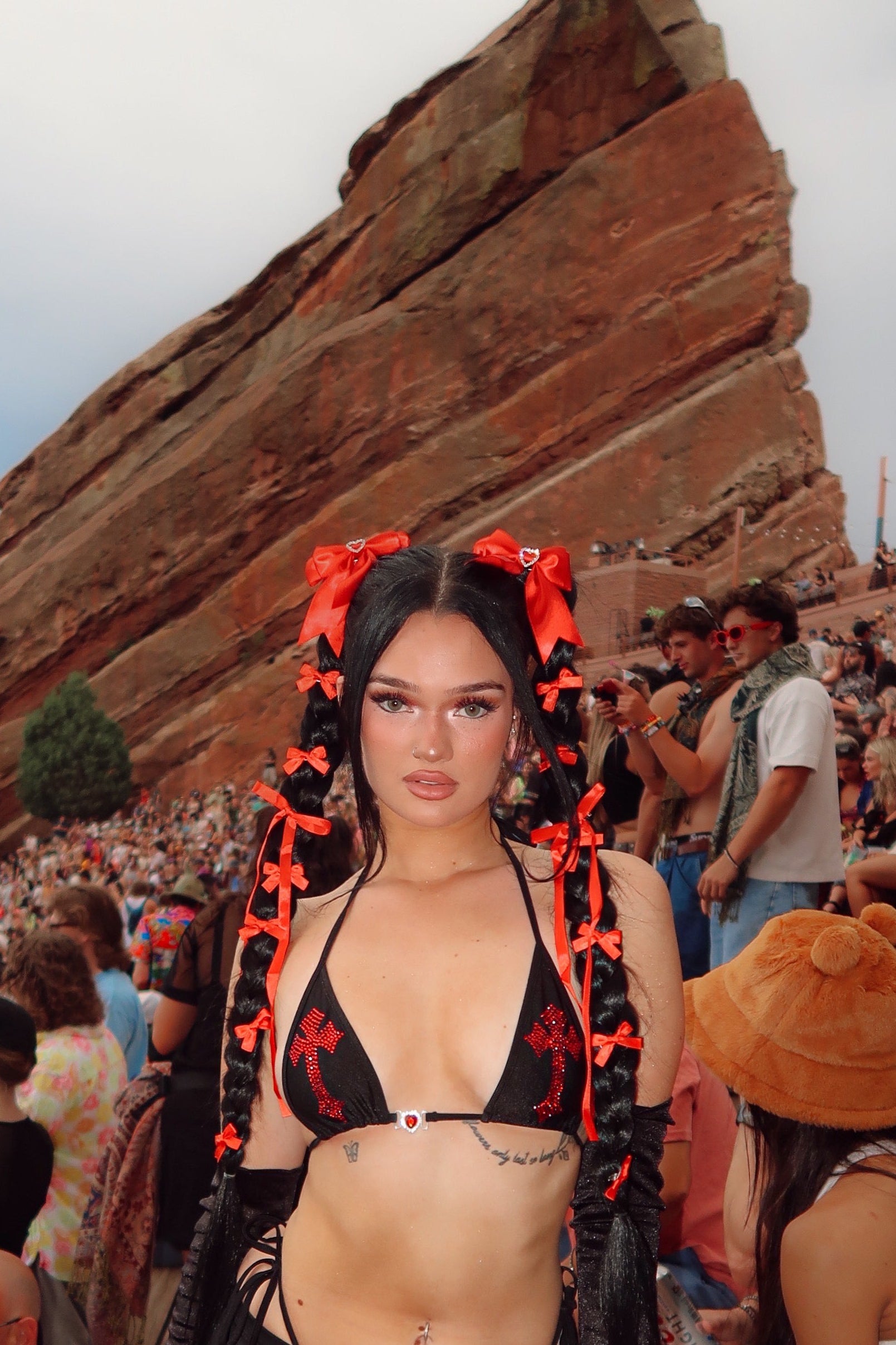 Forgive Me Father rhinestone bikini
