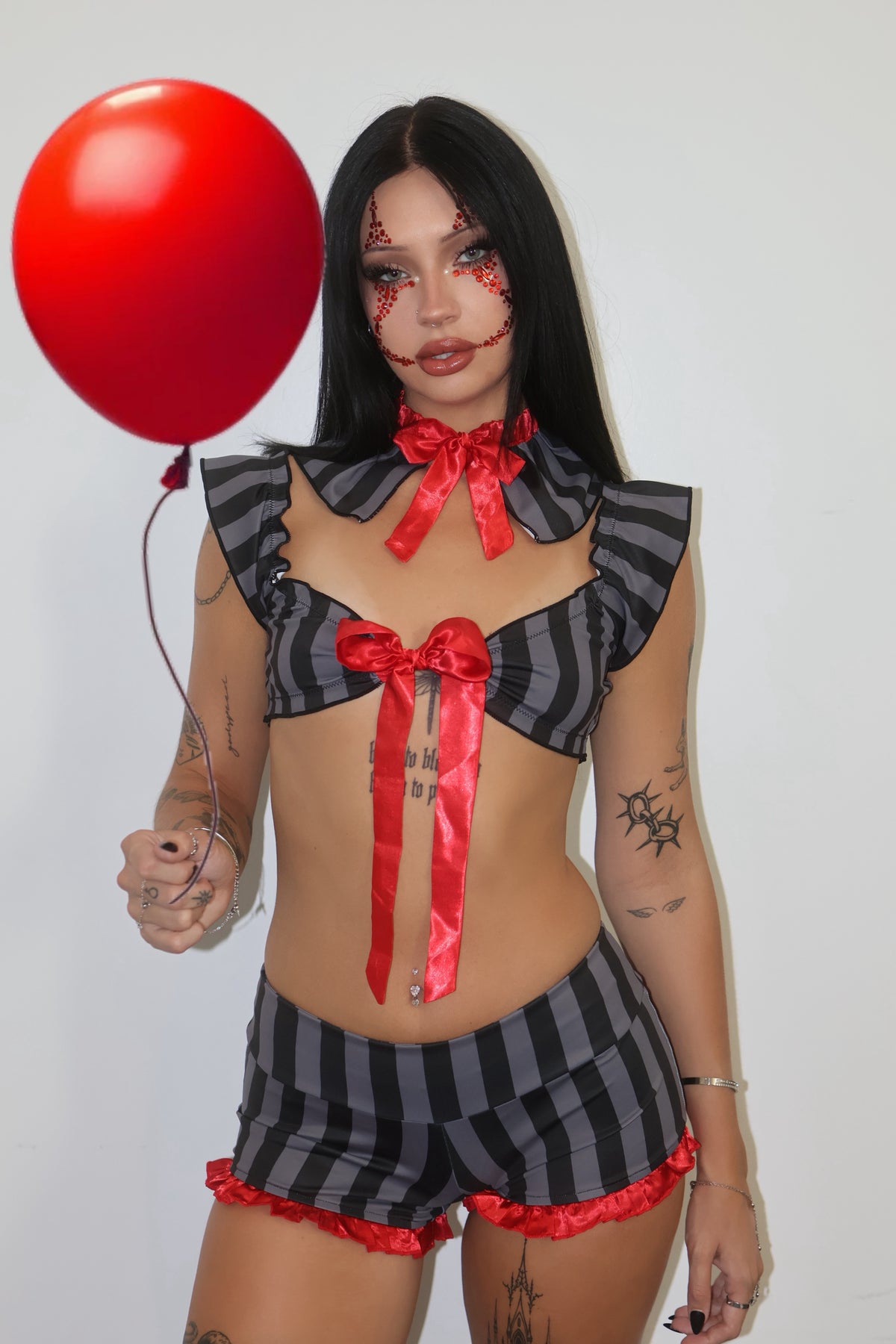 IT girl clown Halloween costume short set
