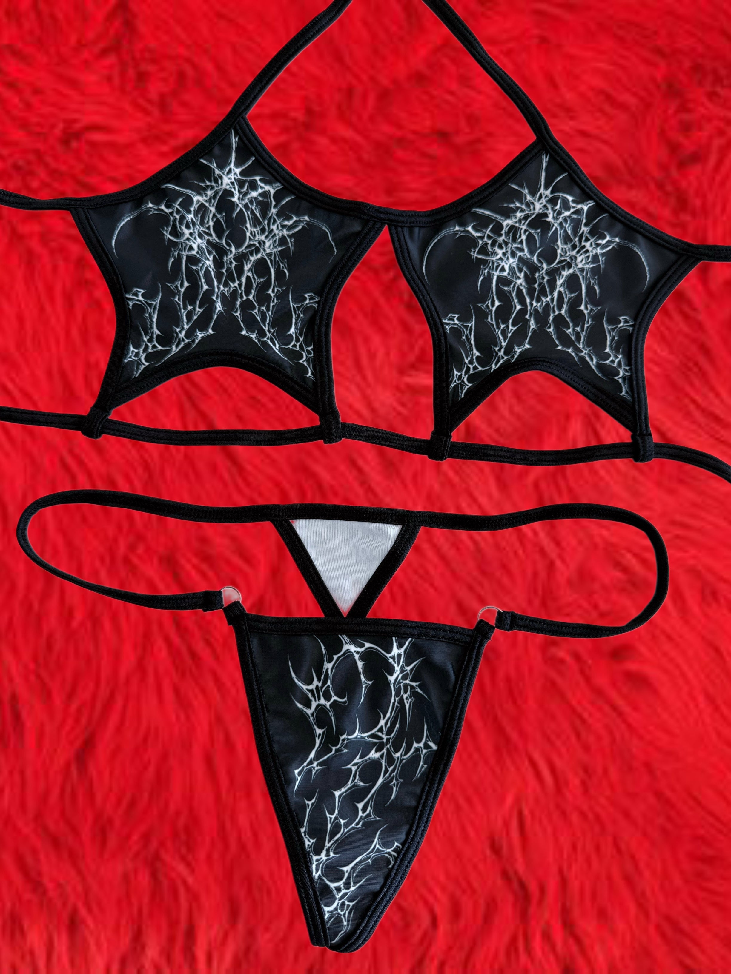 Cyber sigilism skeleton miniskirt set