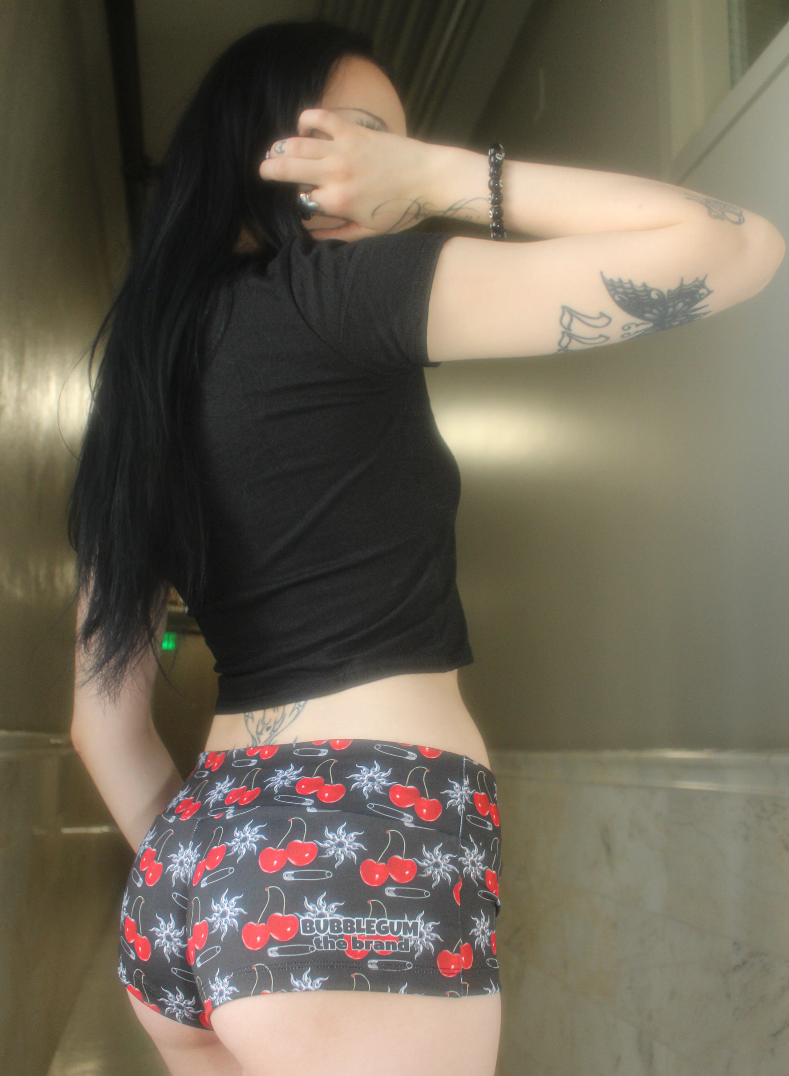 Cherry tribal micro shorts hotpants streetwear