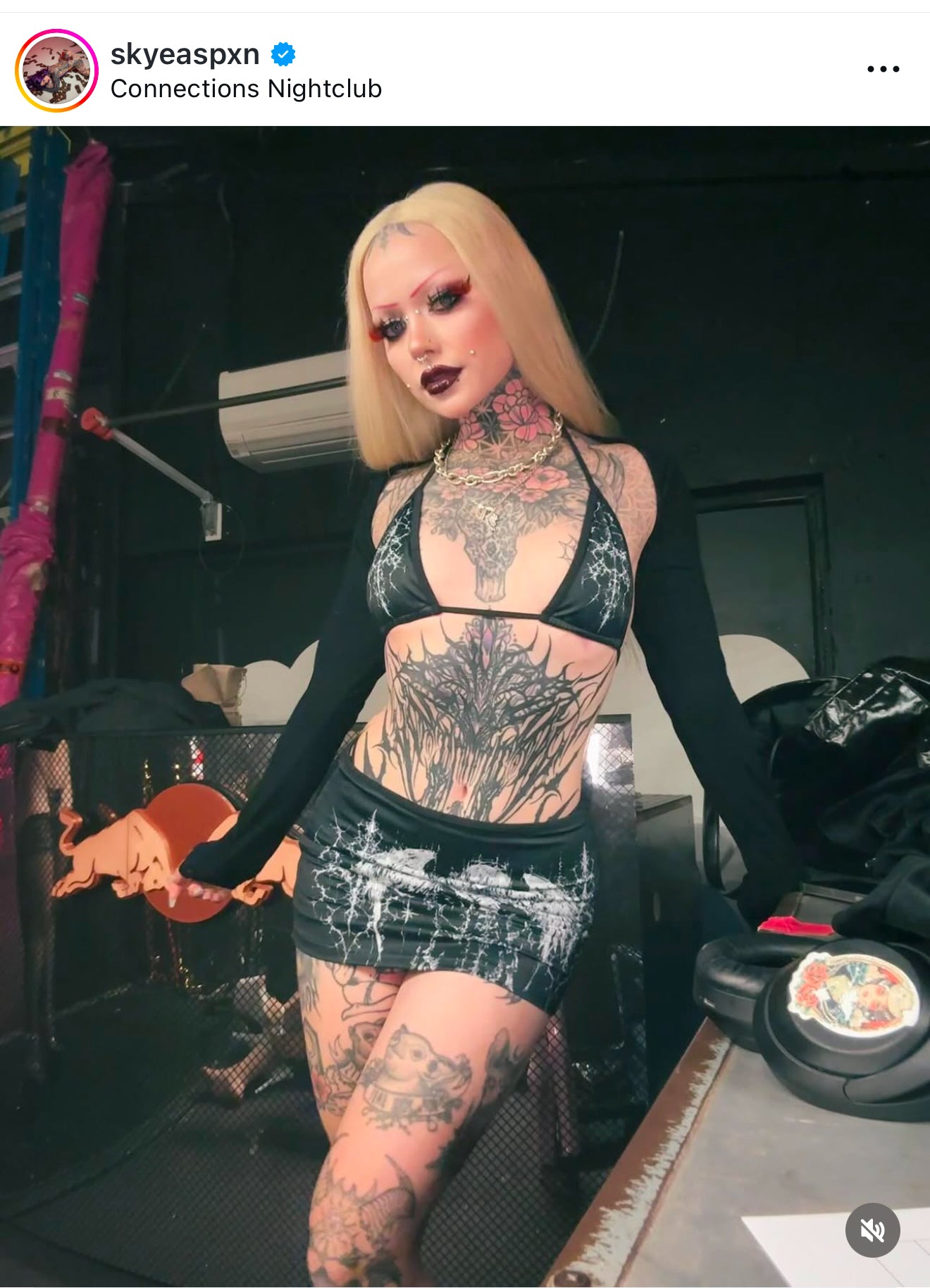 Cyber sigilism miniskirt set