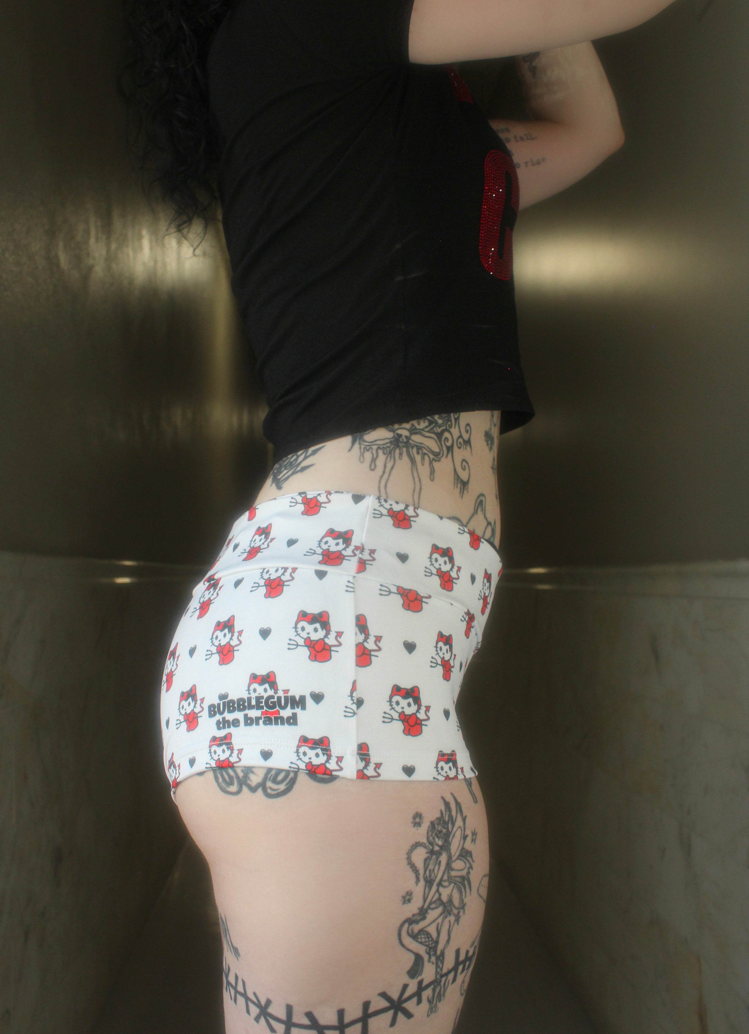 Devil kitty micro shorts hotpants streetwear