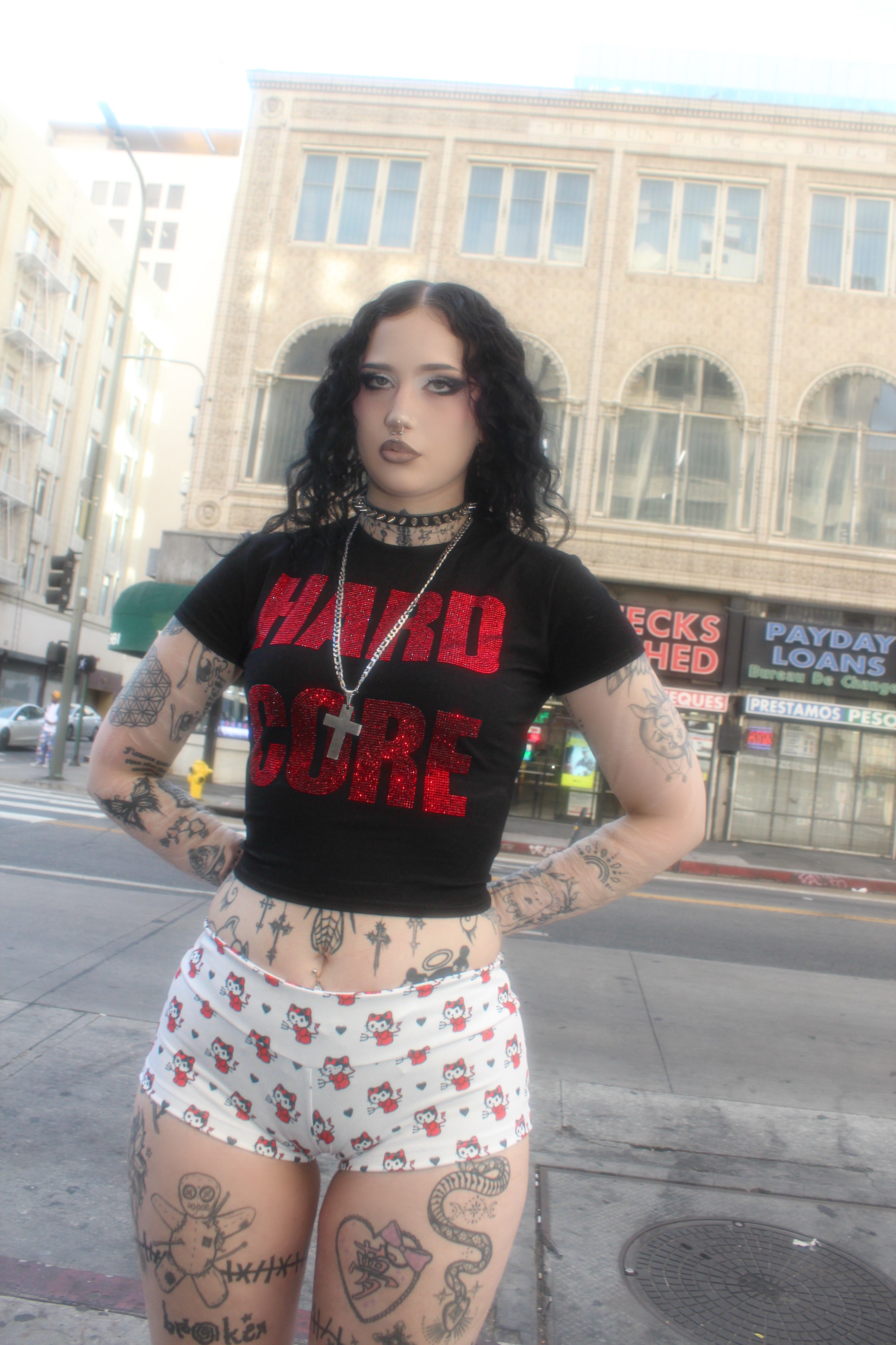 Devil kitty micro shorts hotpants streetwear