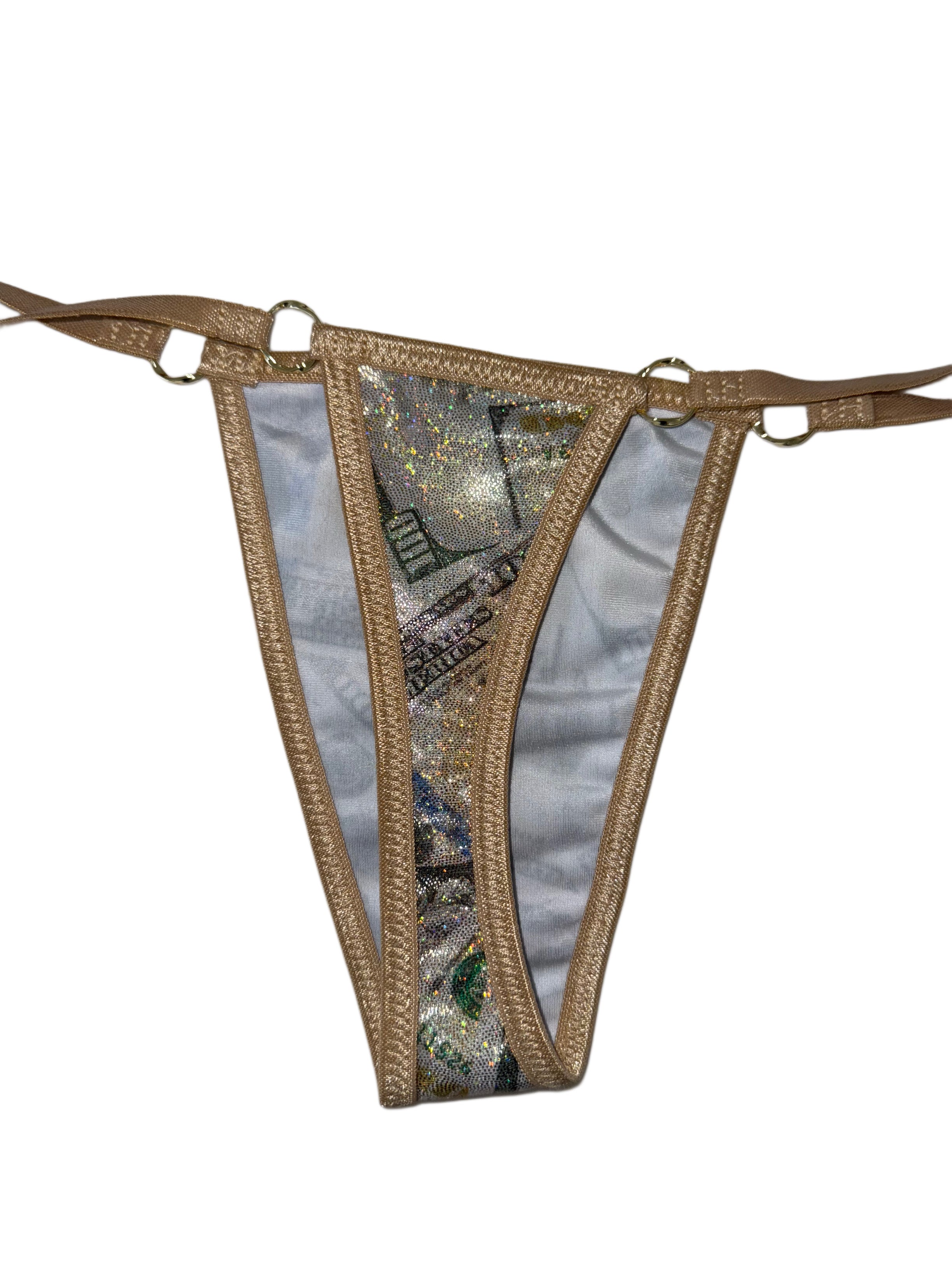 Matte nude Money sparkle bikini