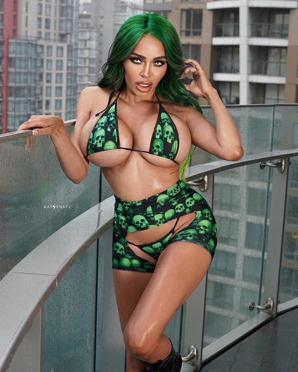 Slime Skulls bikini chaps set