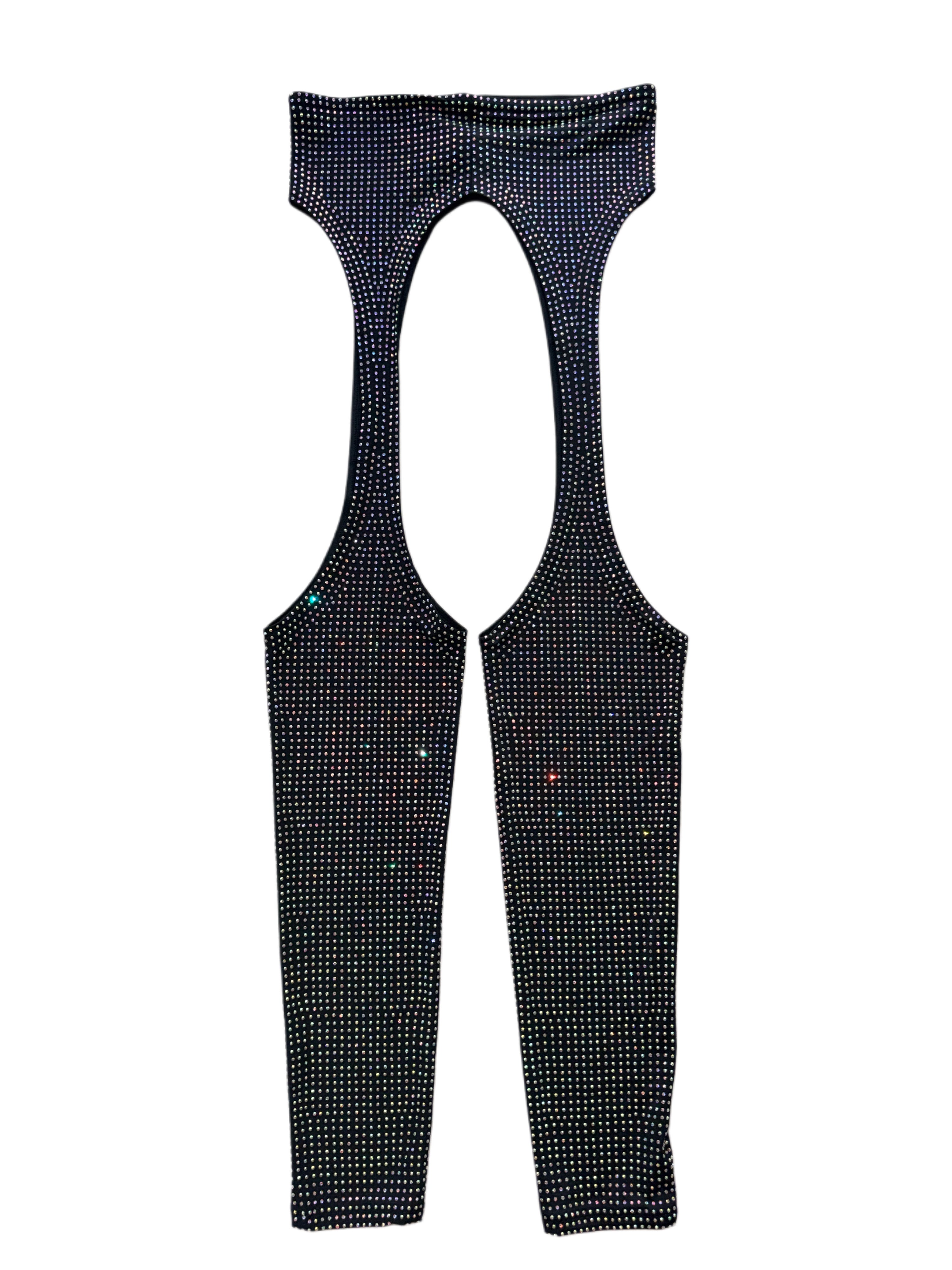 Iced out rhinestone shrug and chaps leggings set
